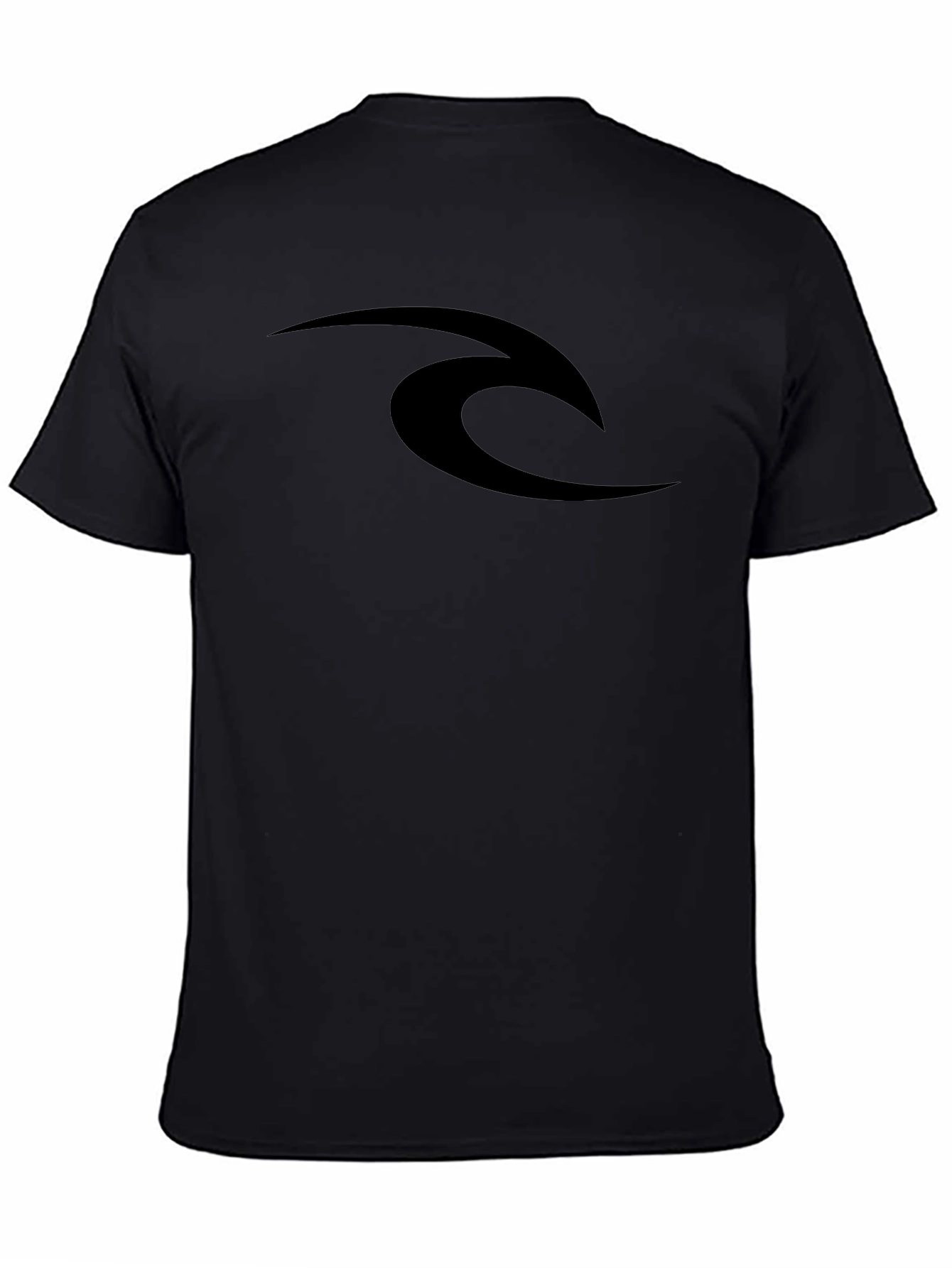 Mens Black Graphic Tee - Sleek Wave Design