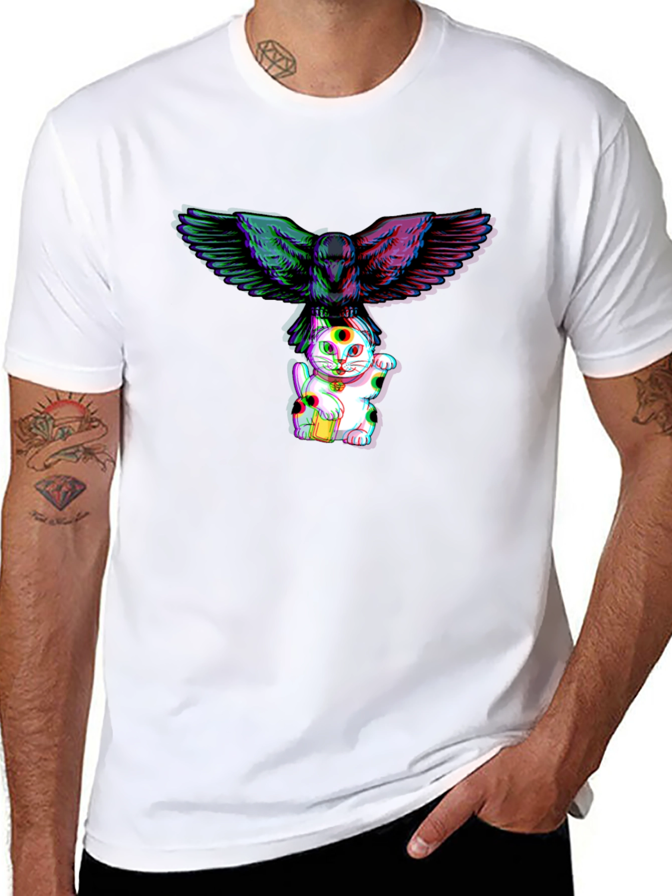 Maneki Neko & Raven Graphic Tee