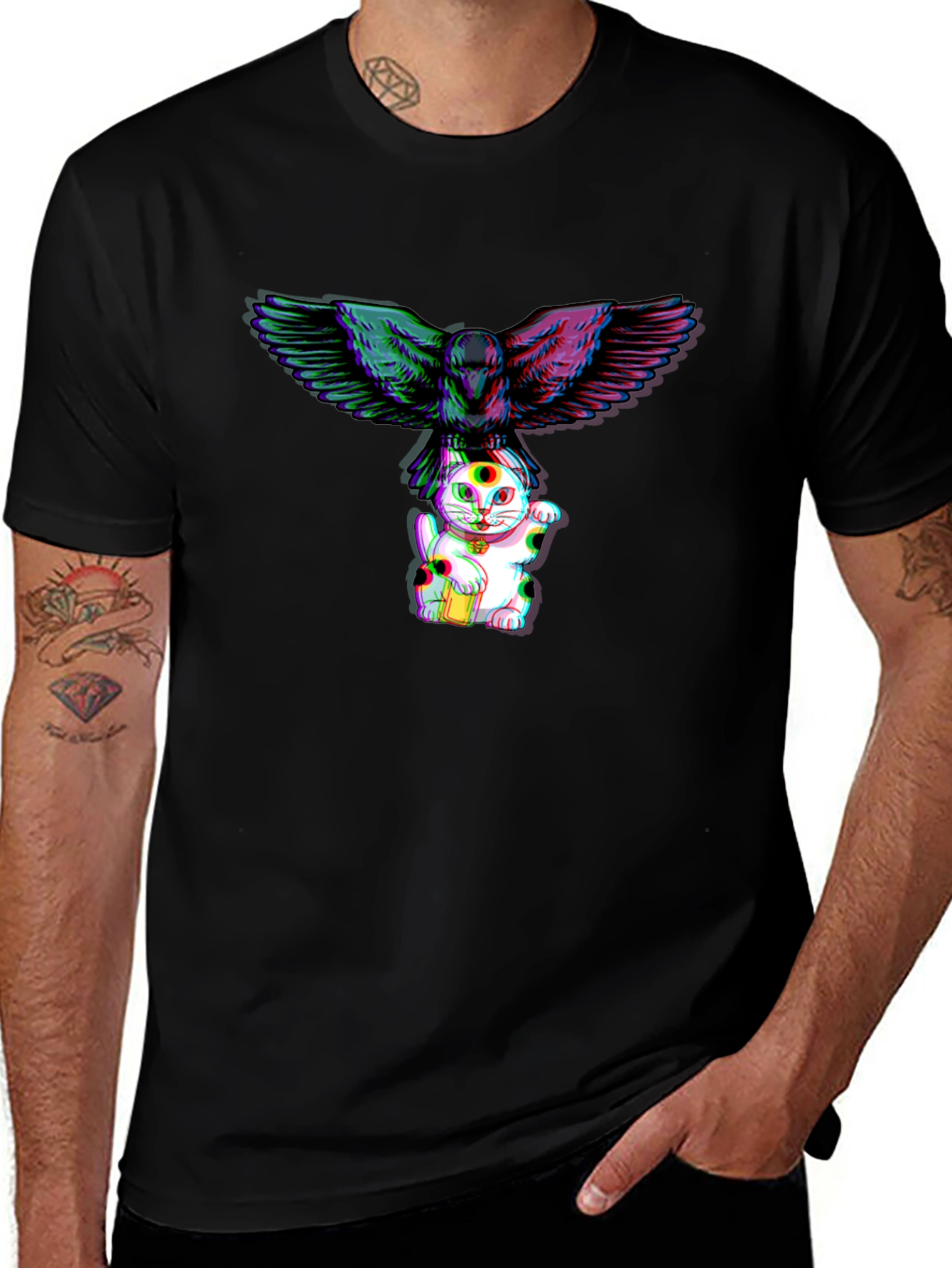 Maneki Neko & Raven Graphic Tee