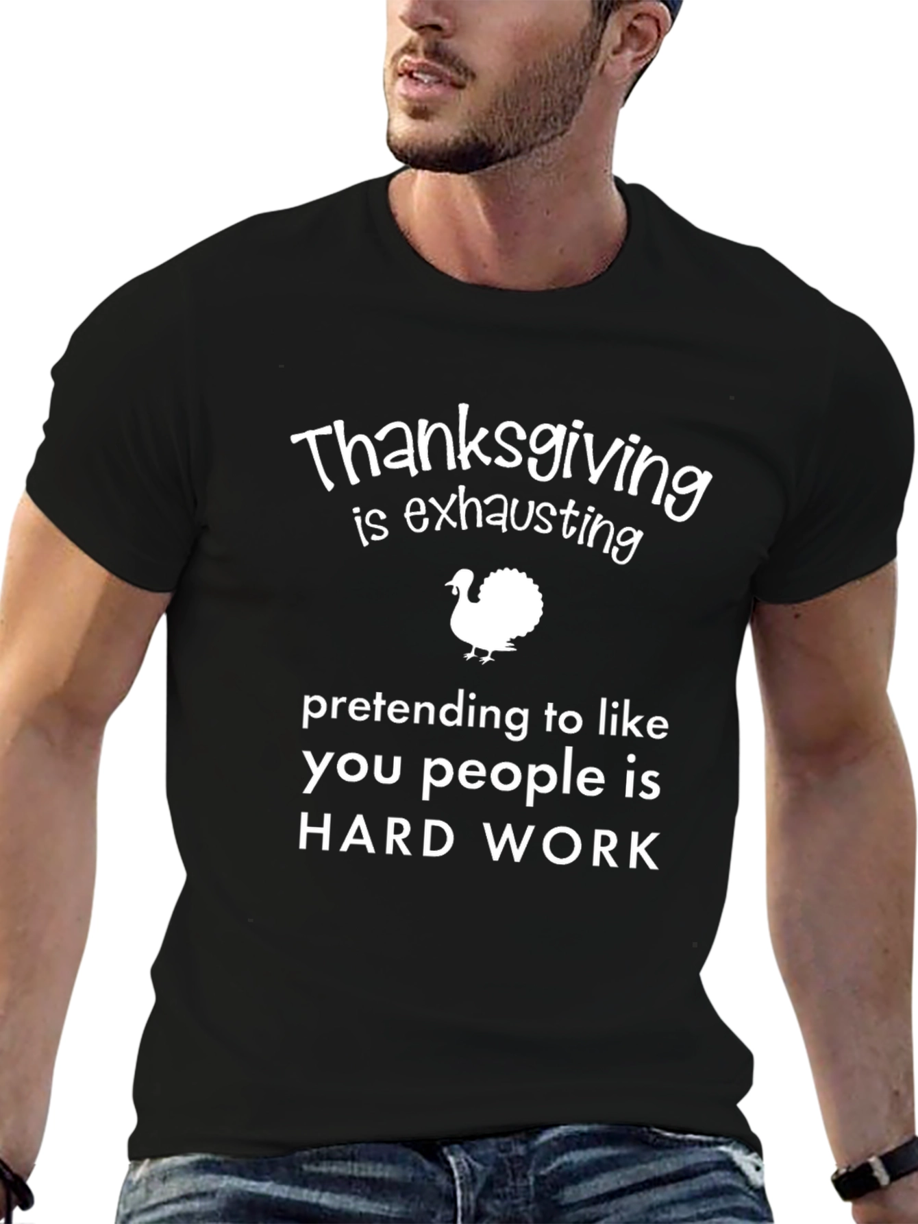 Thanksgiving Exhausting Funny T-Shirt