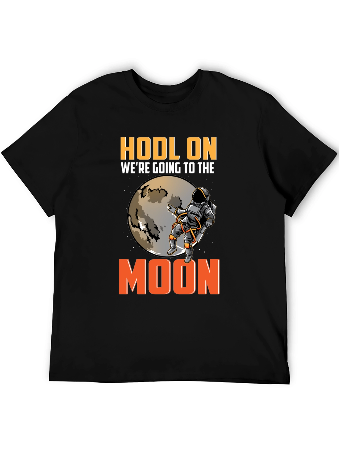 HODL On Moon Trip Black T-Shirt