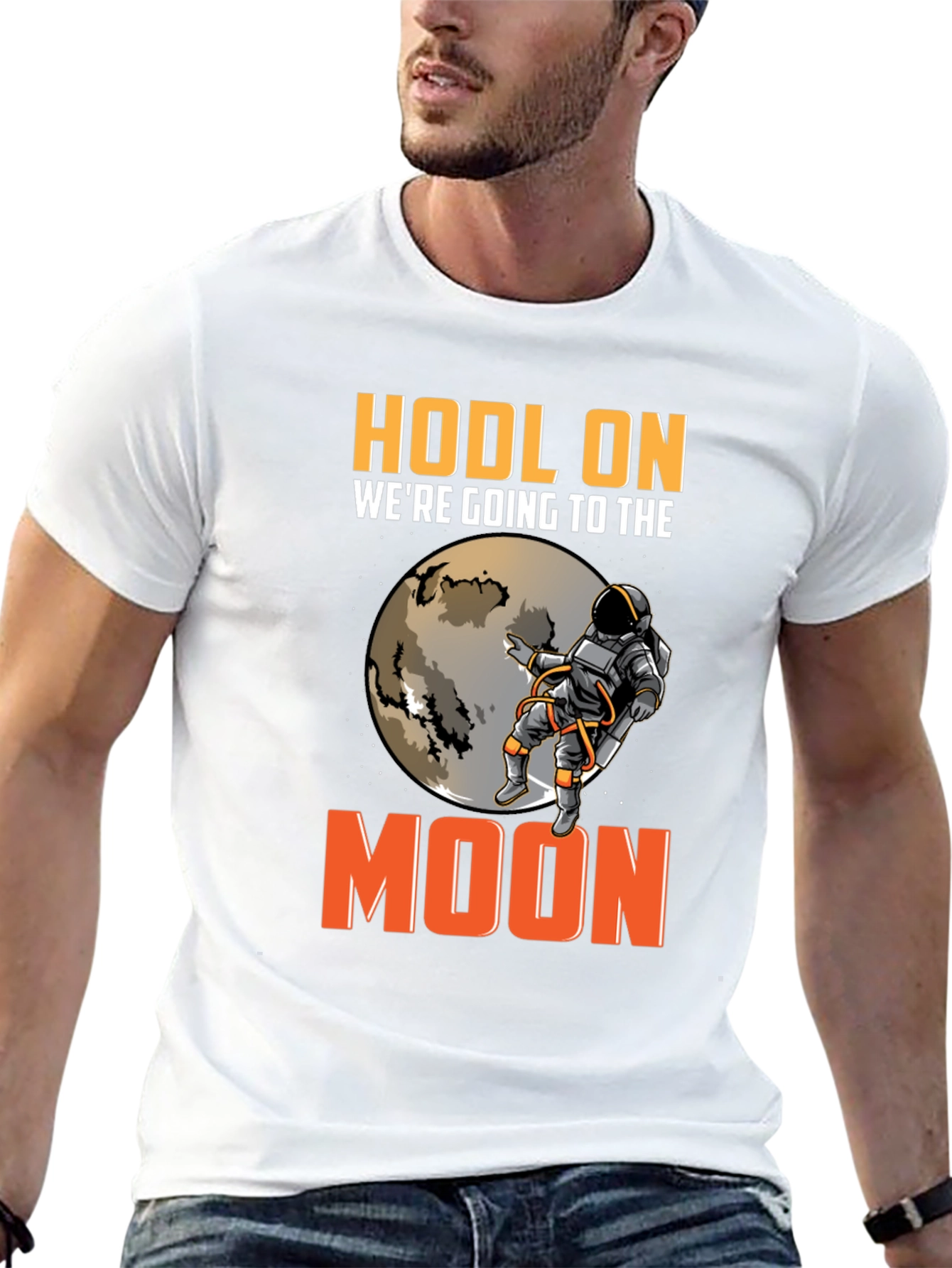 HODL On Moon Trip Black T-Shirt