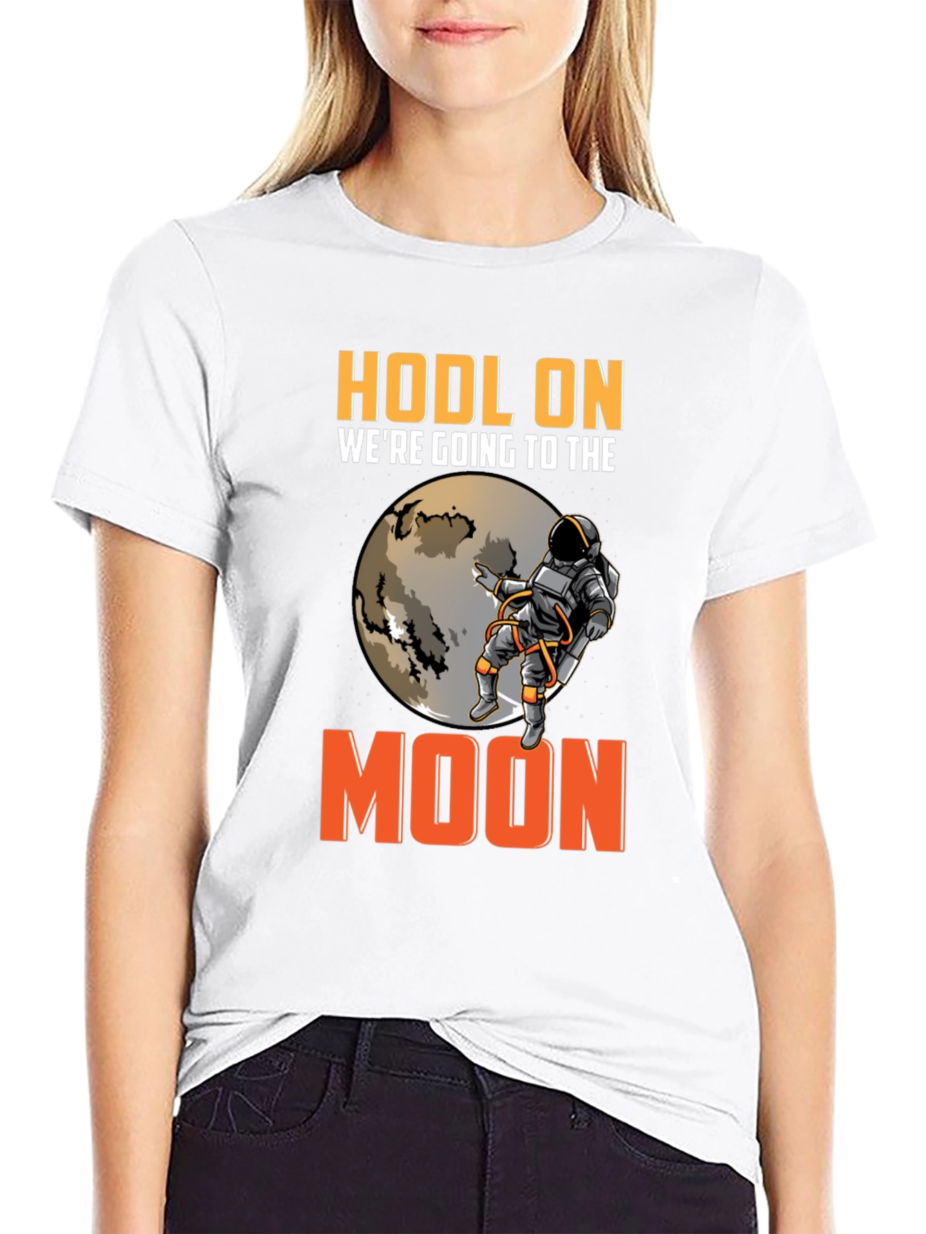 HODL On Moon Trip Black T-Shirt