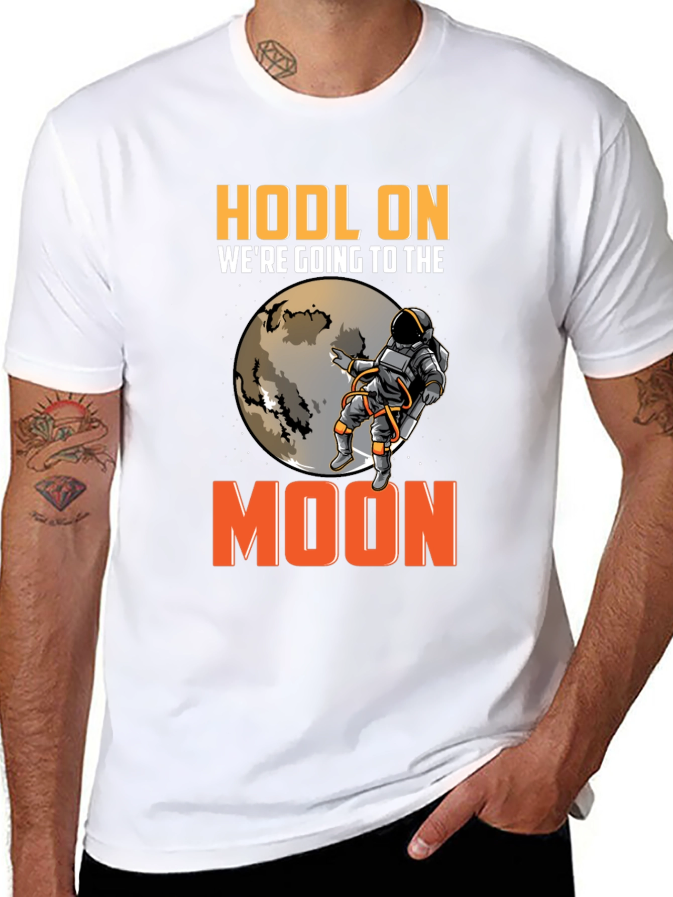 HODL On Moon Trip Black T-Shirt
