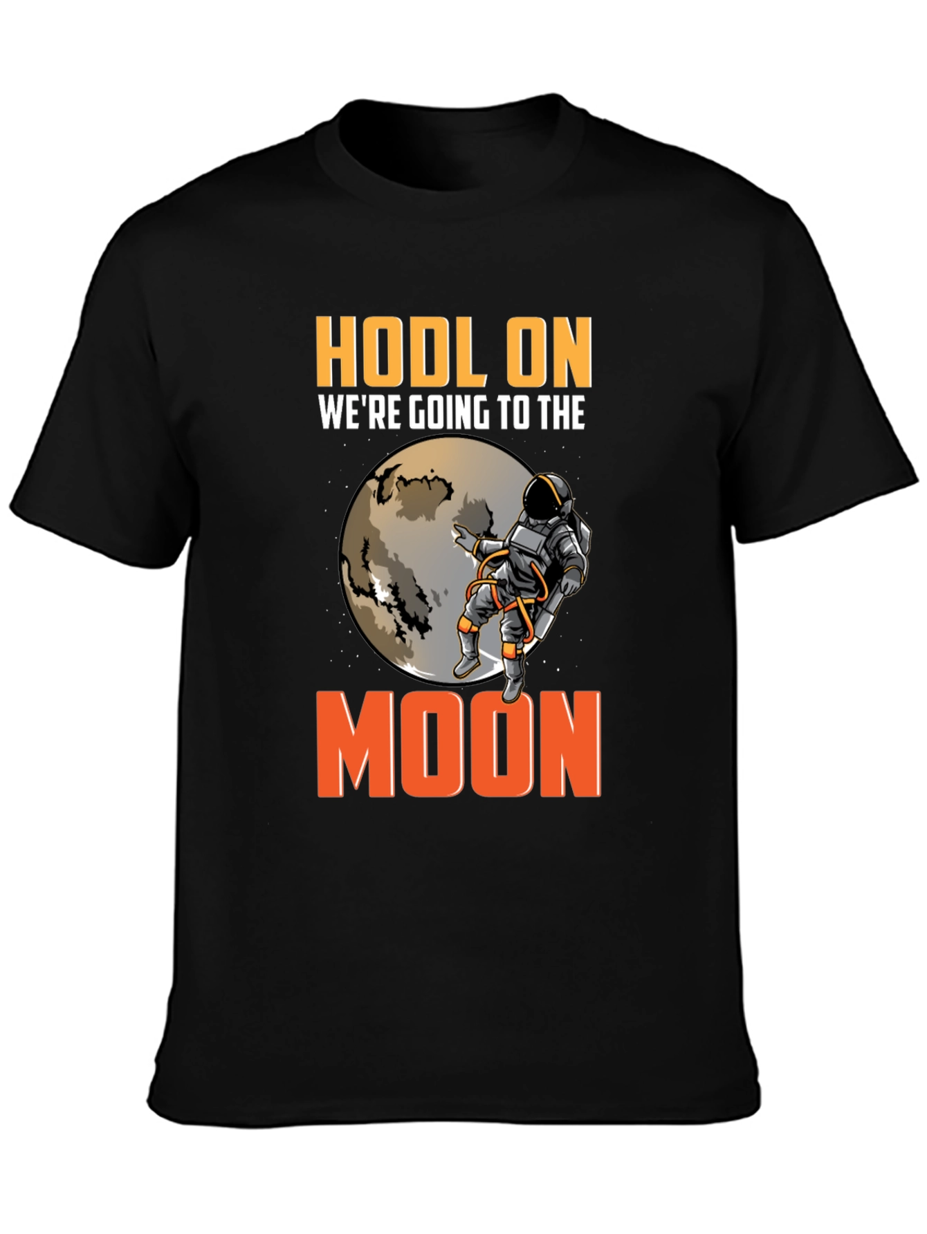 HODL On Moon Trip Black T-Shirt
