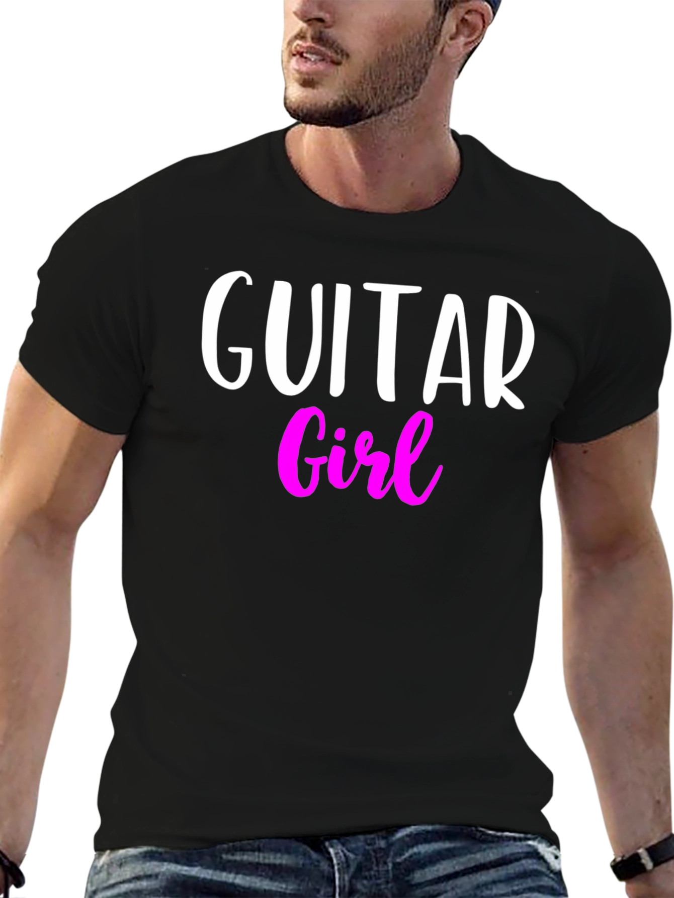 Guitar Girl Black T-Shirt