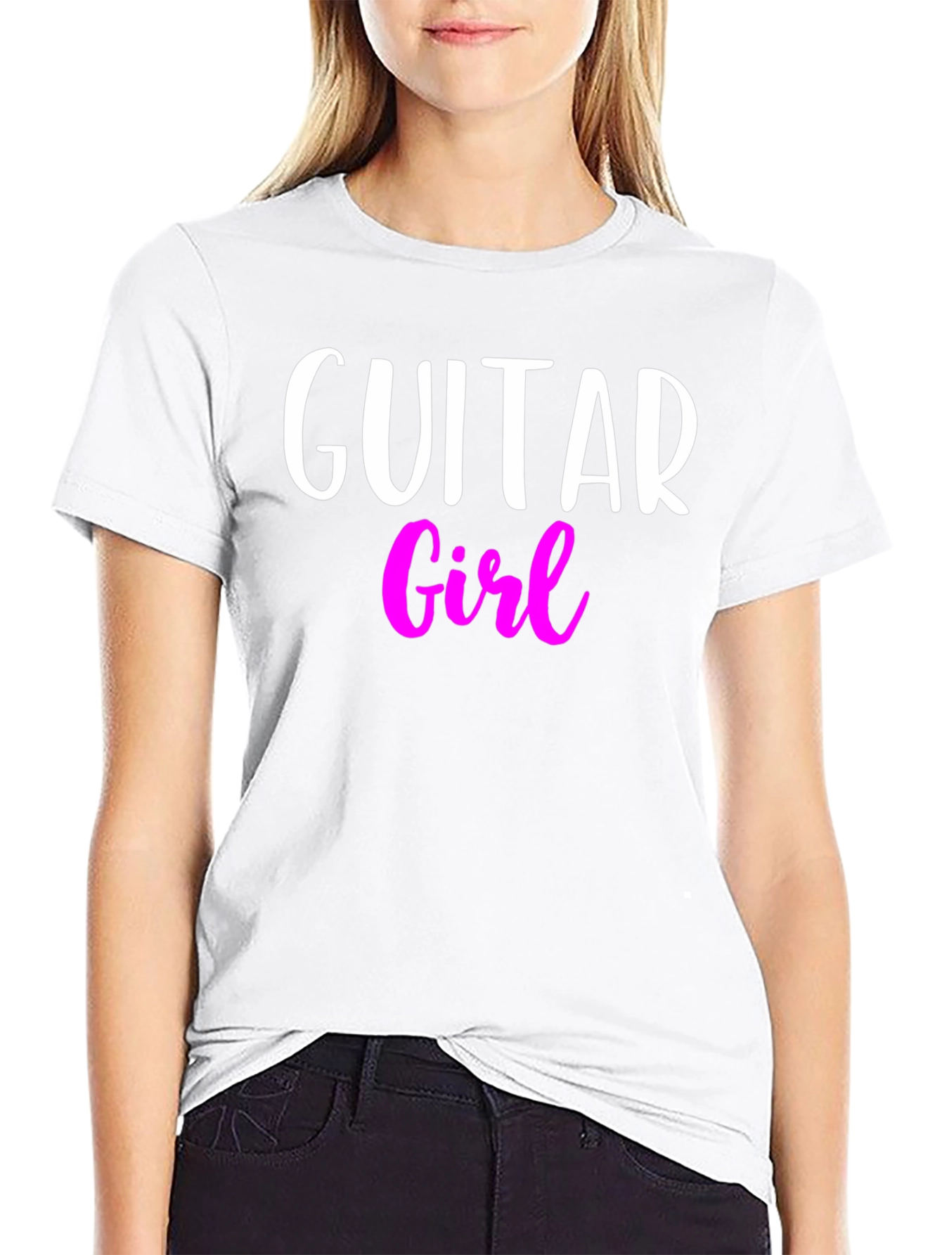 Guitar Girl Black T-Shirt