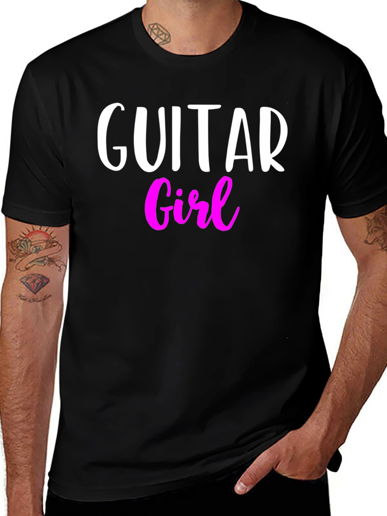 Guitar Girl Black T-Shirt