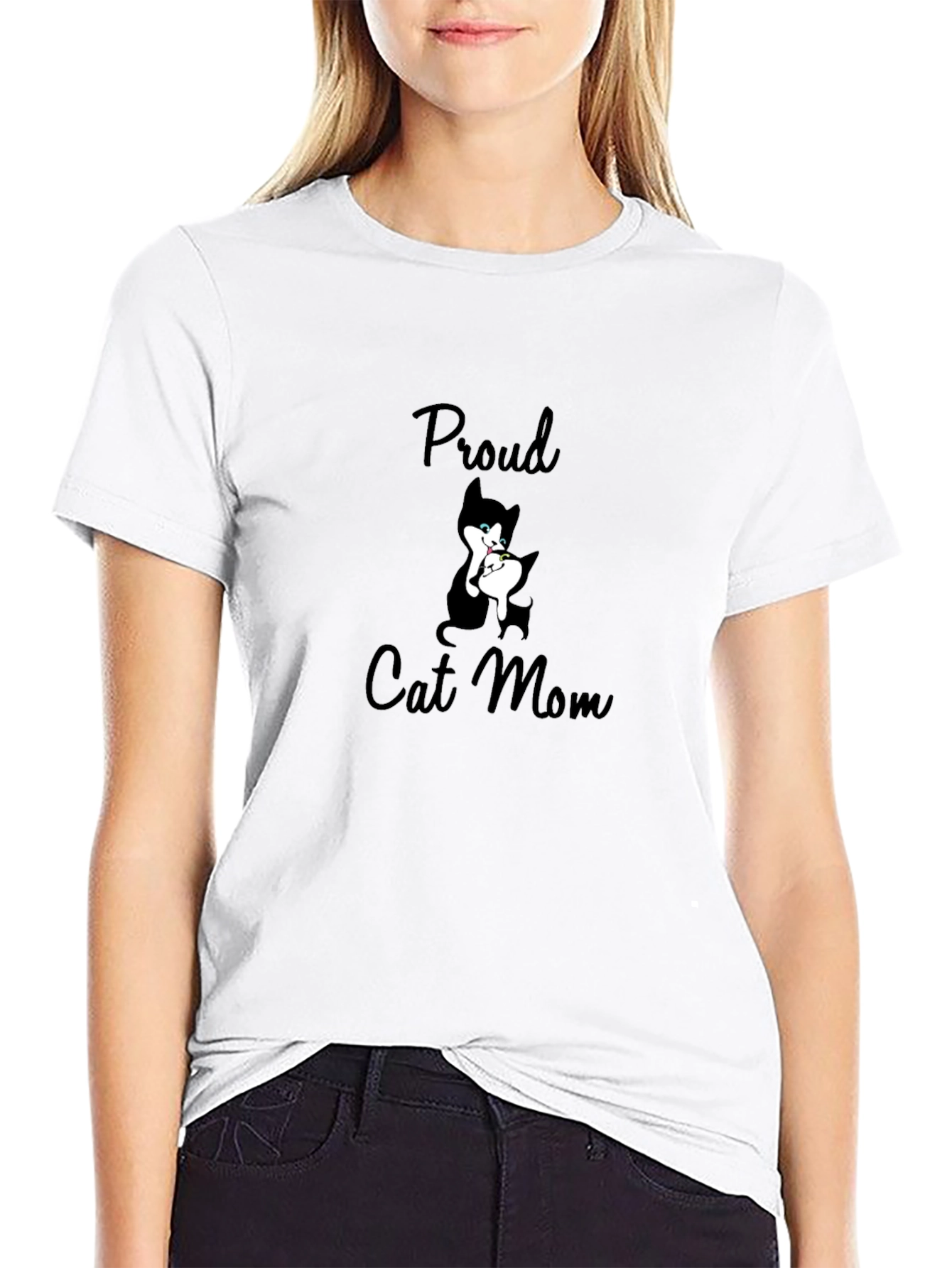 Proud Cat Mom Graphic Tee - Black T-Shirt