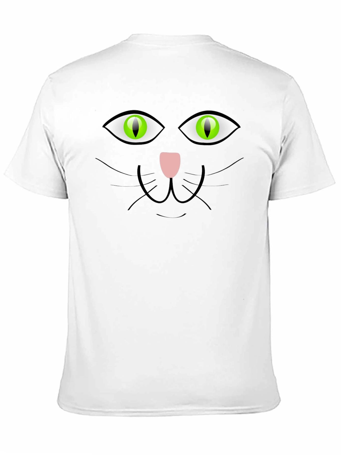 Mens Black Cat Face Graphic T-Shirt