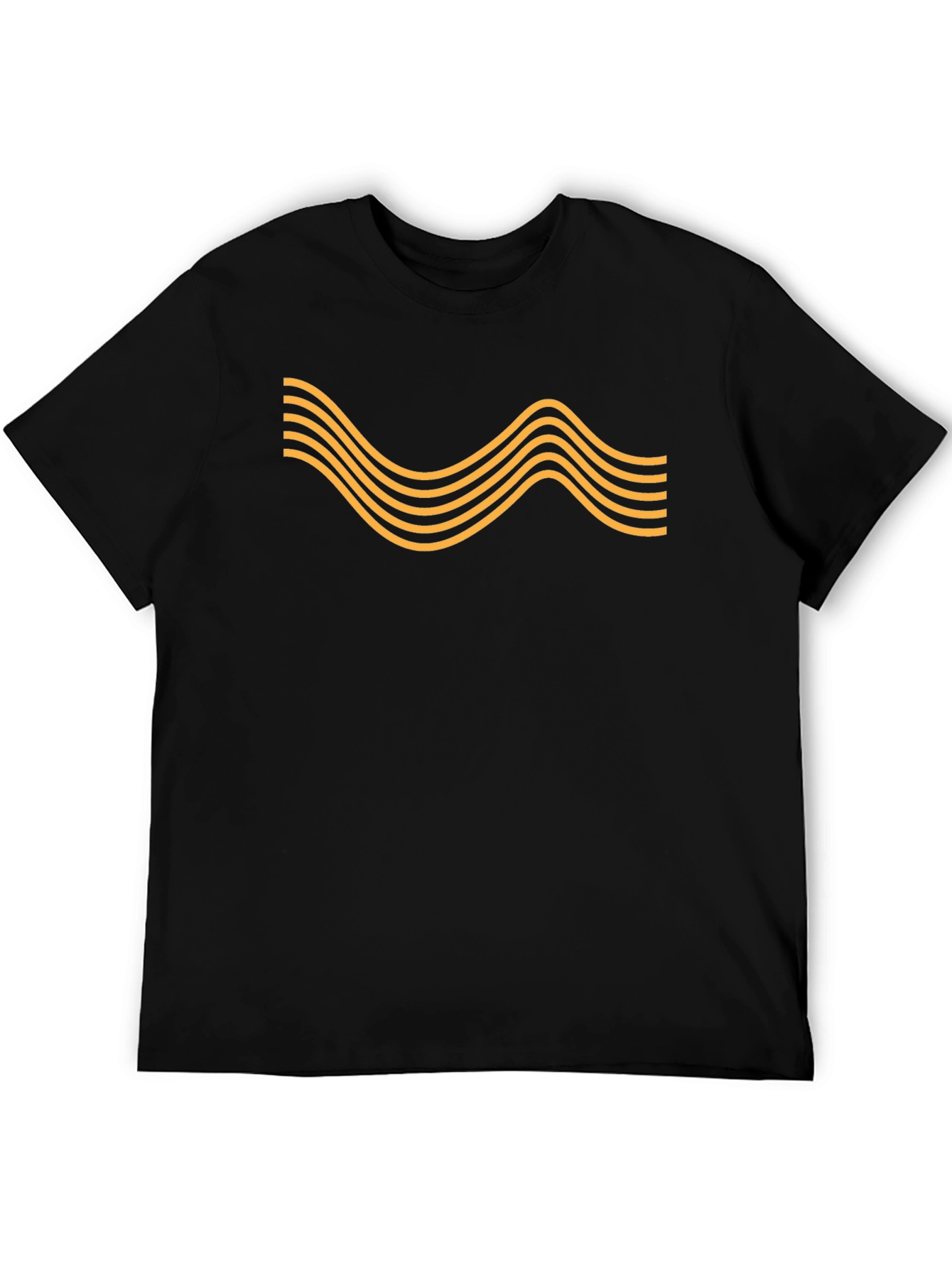 Wavy Line Graphic Tee - Black