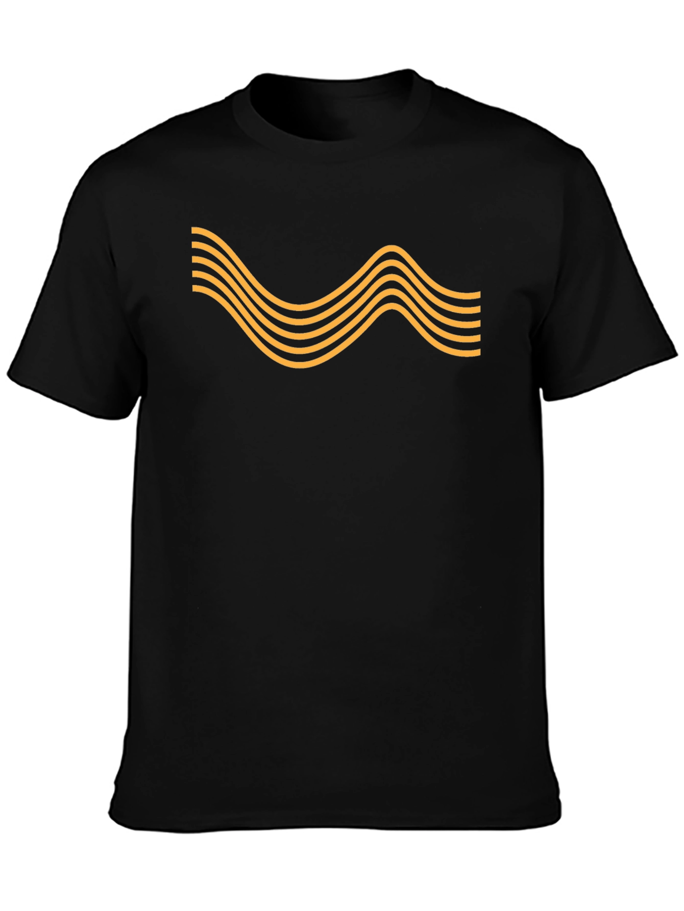 Wavy Line Graphic Tee - Black