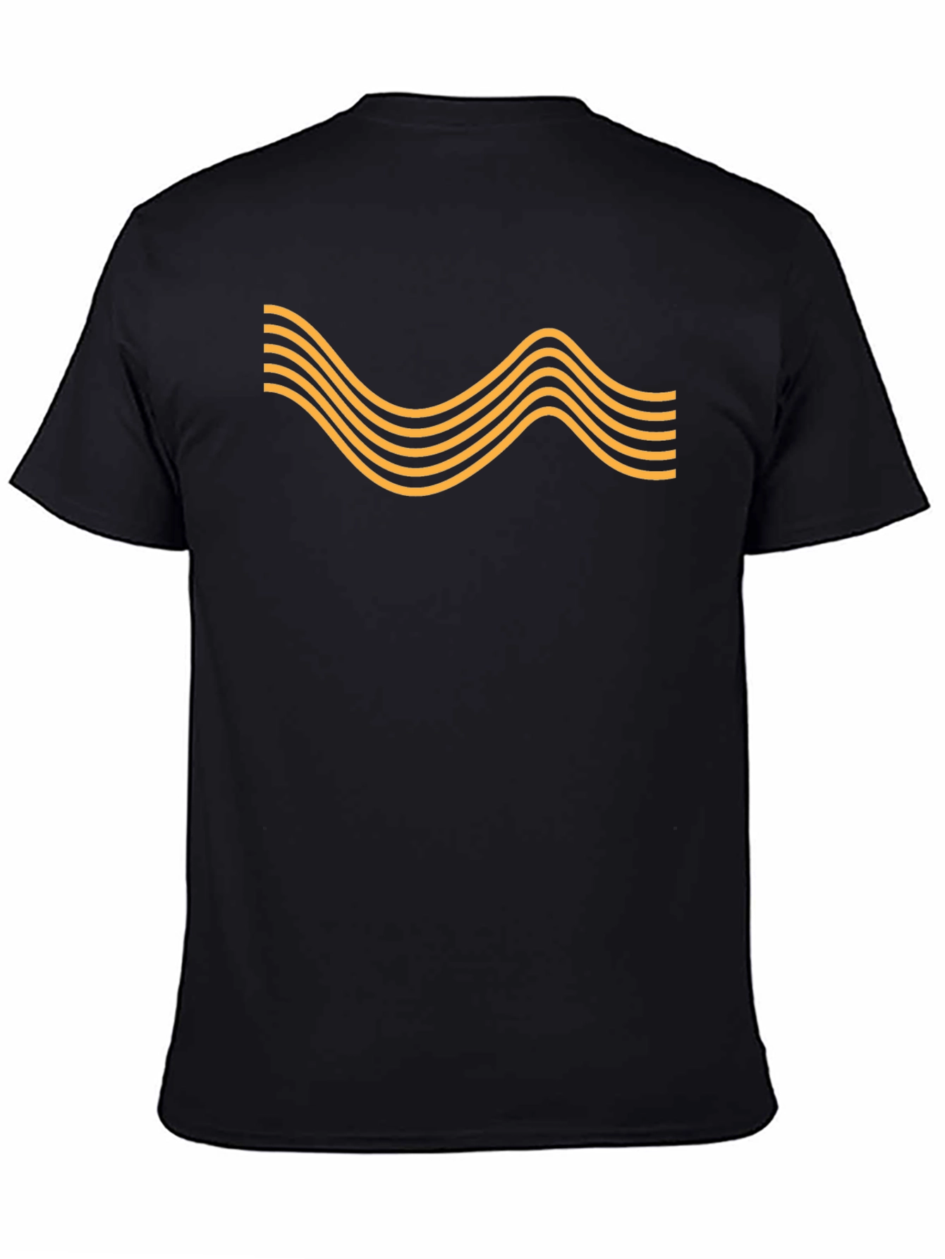 Wavy Line Graphic Tee - Black