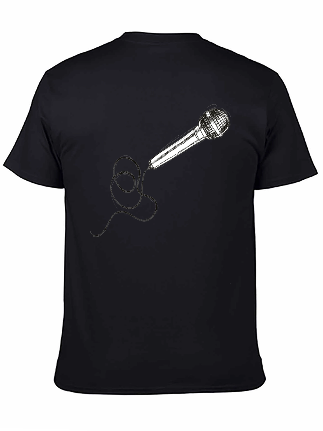 Mic Graphic Black Tee - Cool Musician Style