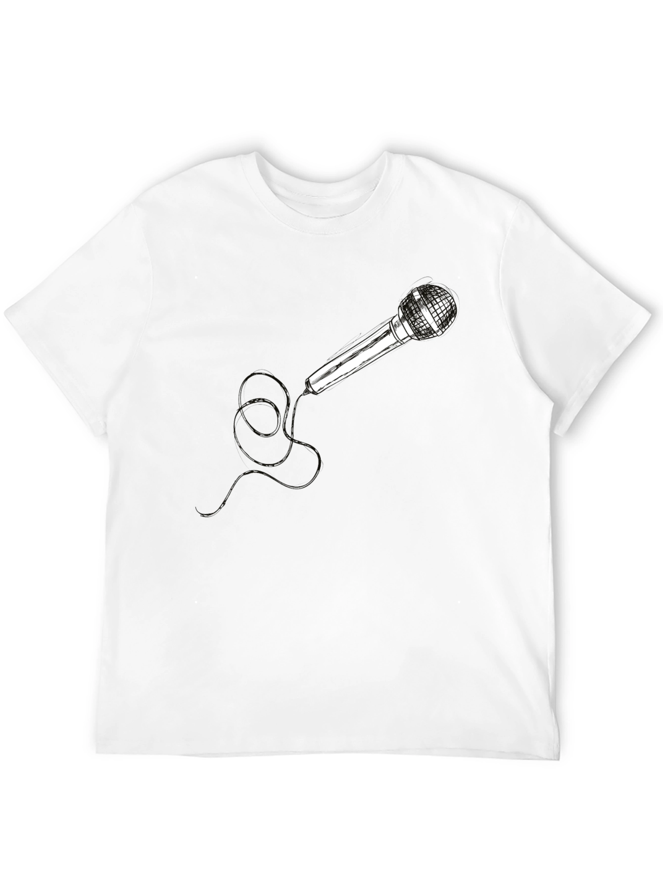 Mic Graphic Black Tee - Cool Musician Style