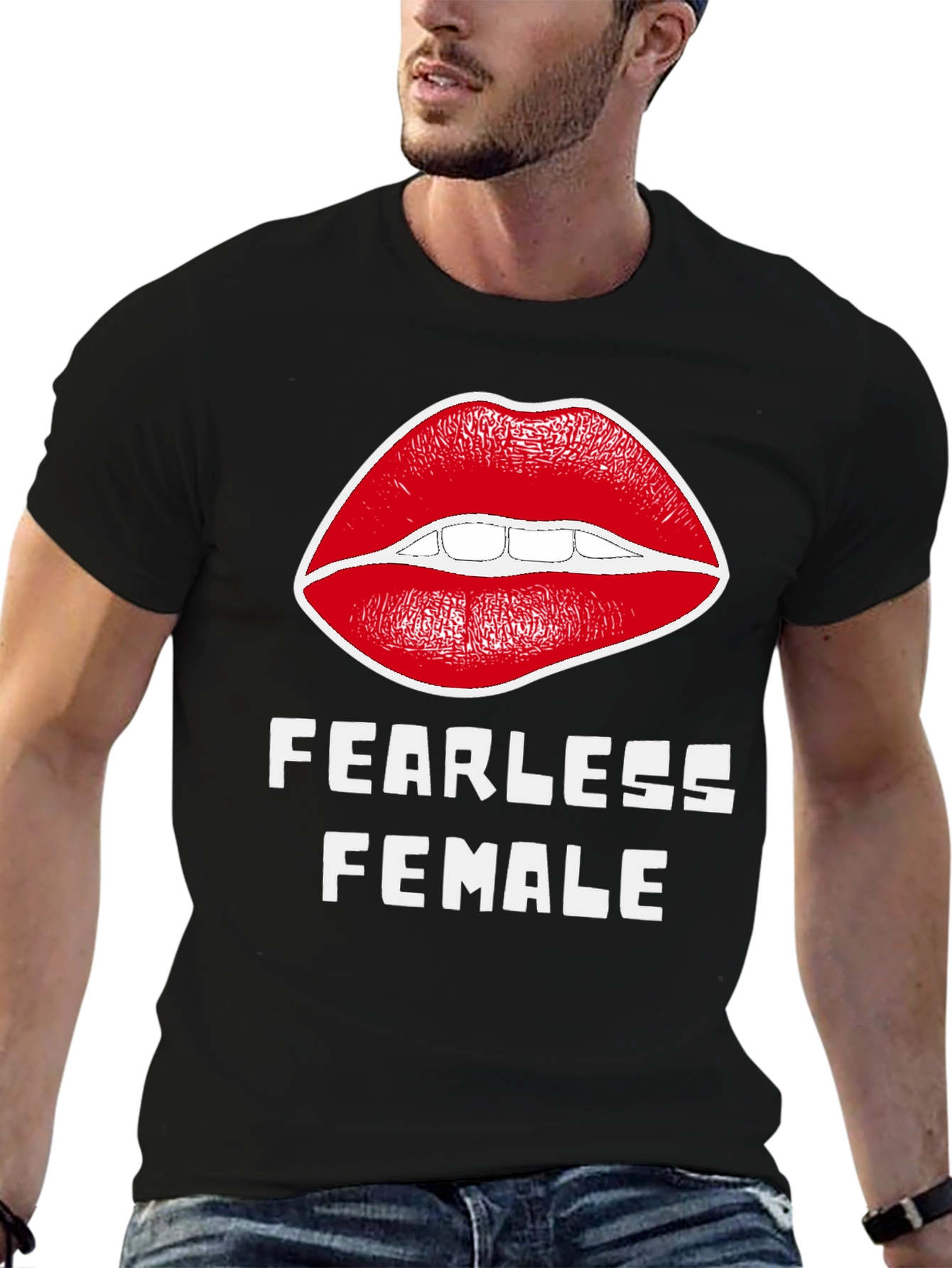 Fearless Female Graphic T-Shirt - Bold Lip Design