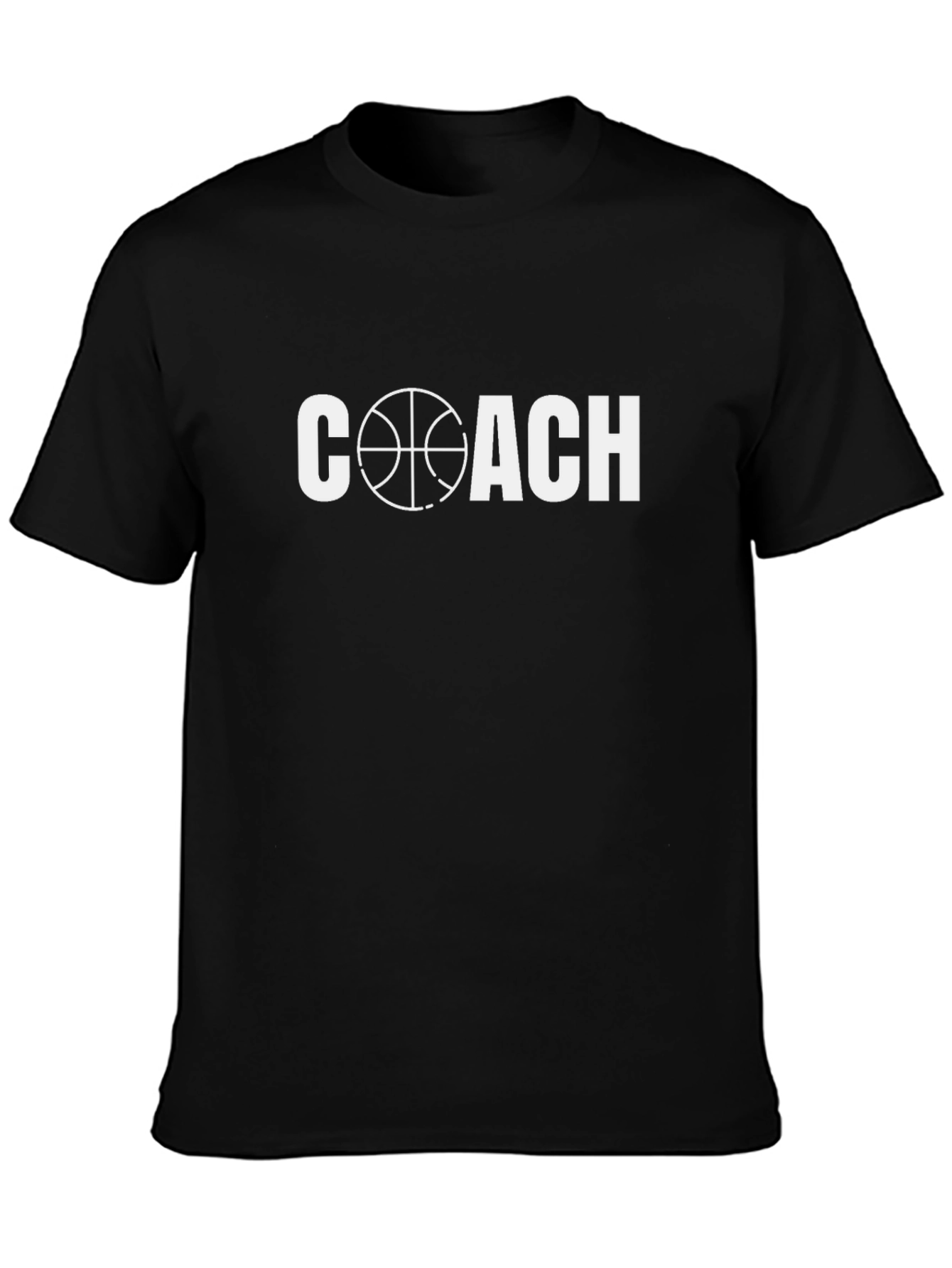 Basketball Coach Graphic Tee - Black Cotton T-Shirt