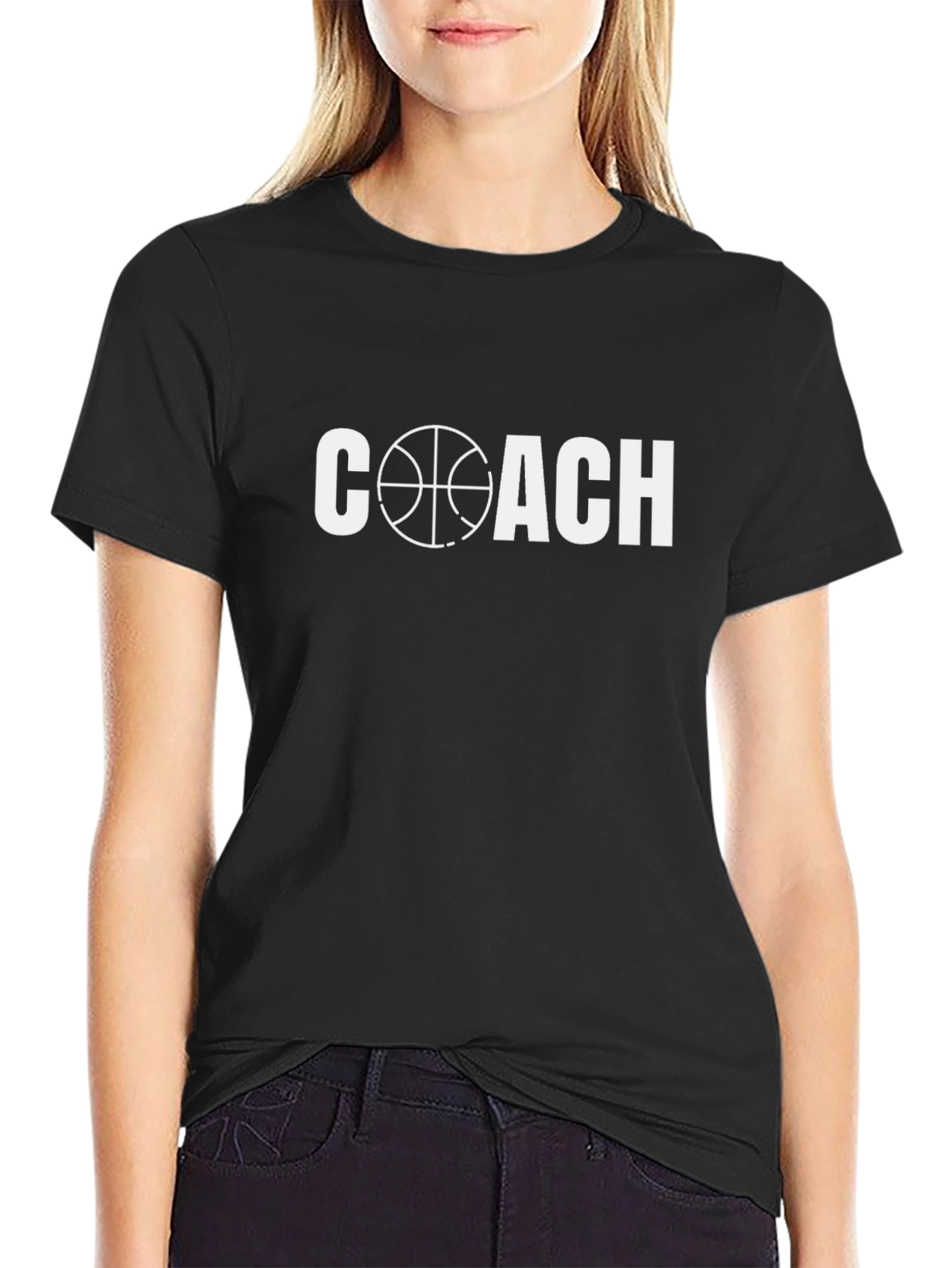 Basketball Coach Graphic Tee - Black Cotton T-Shirt
