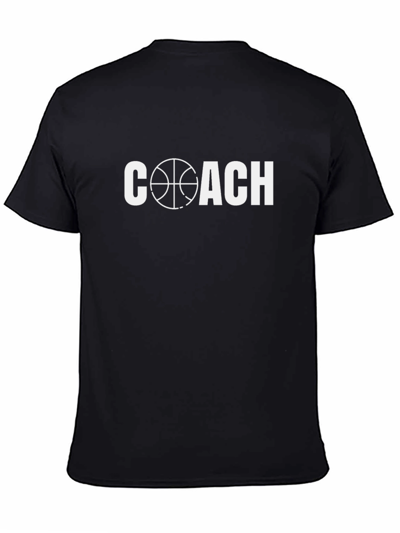 Basketball Coach Graphic Tee - Black Cotton T-Shirt
