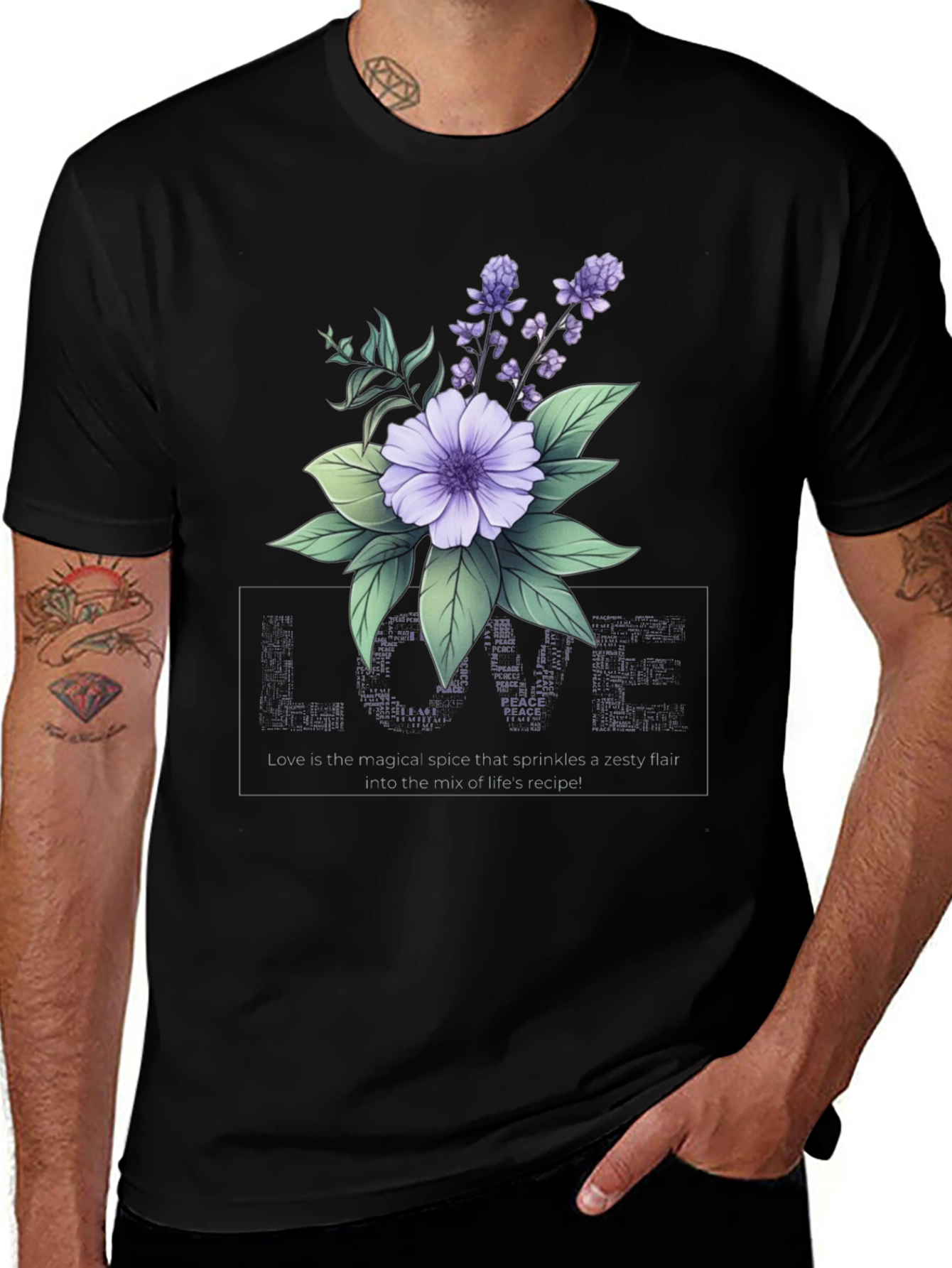 Floral Love Peace Graphic T-Shirt