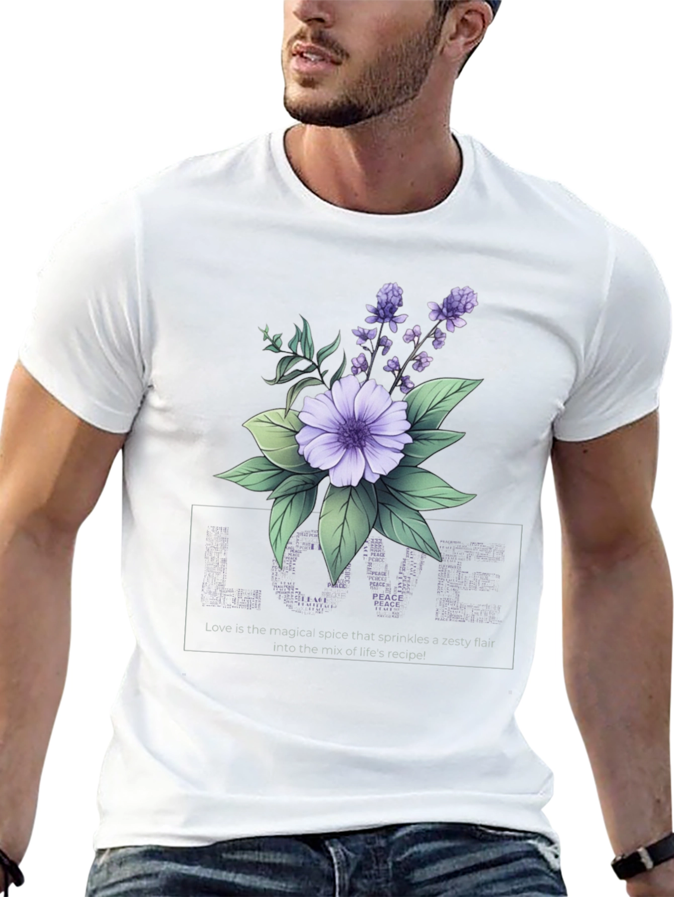 Floral Love Peace Graphic T-Shirt