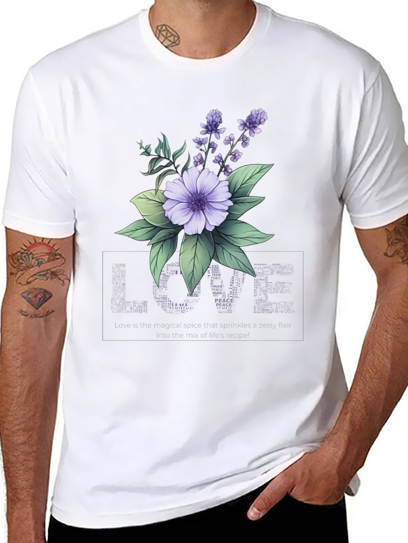 Floral Love Peace Graphic T-Shirt