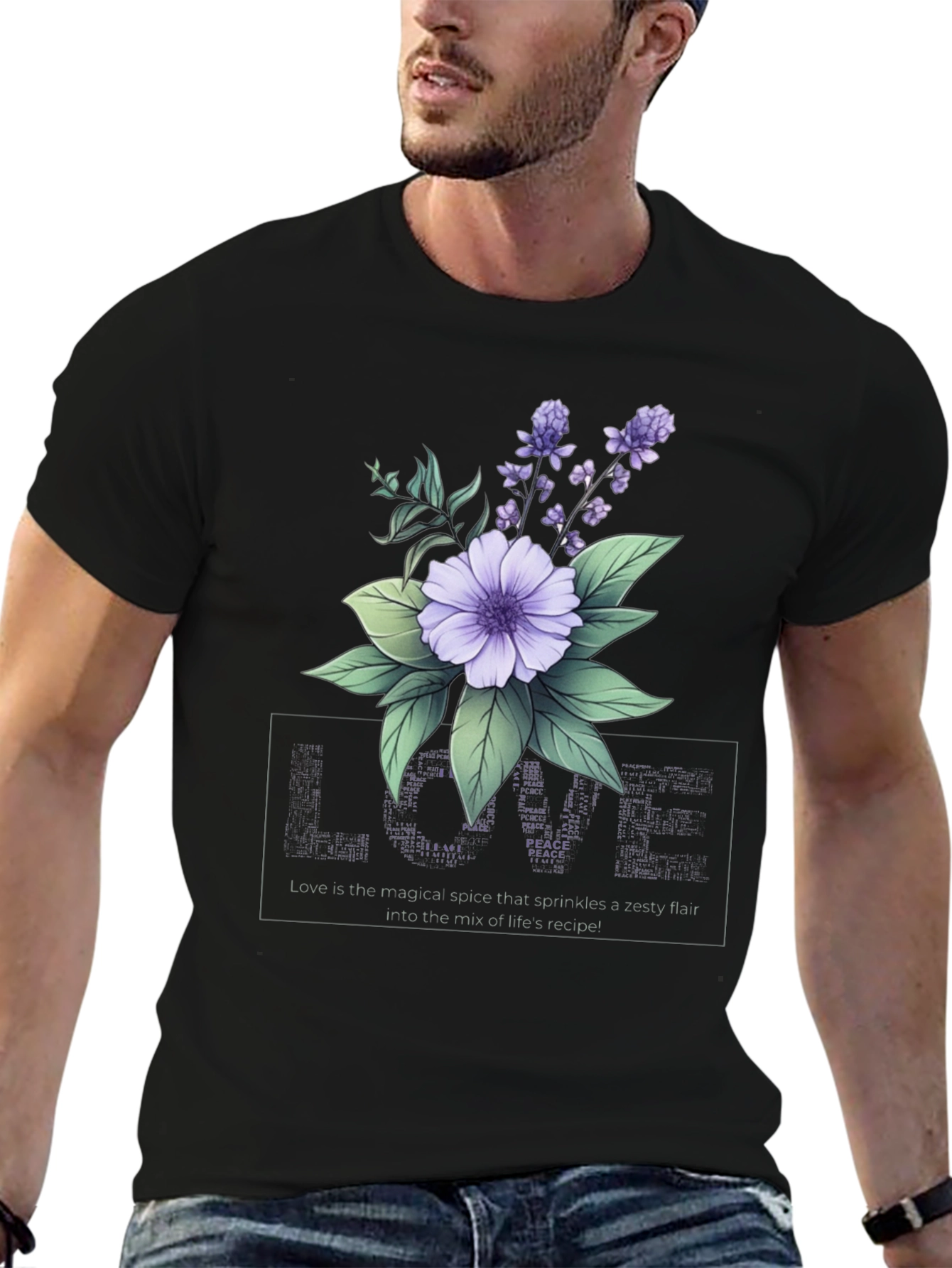 Floral Love Peace Graphic T-Shirt