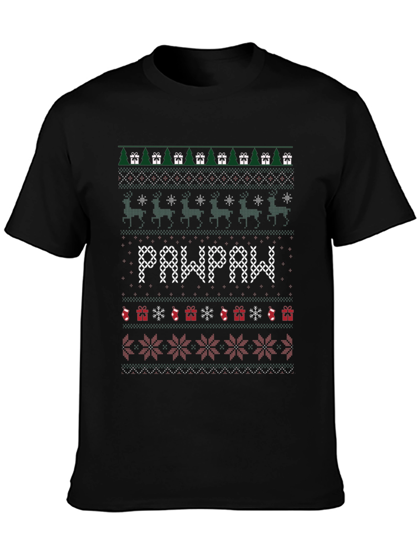 Pawpaw Ugly Christmas Sweater Style T-Shirt