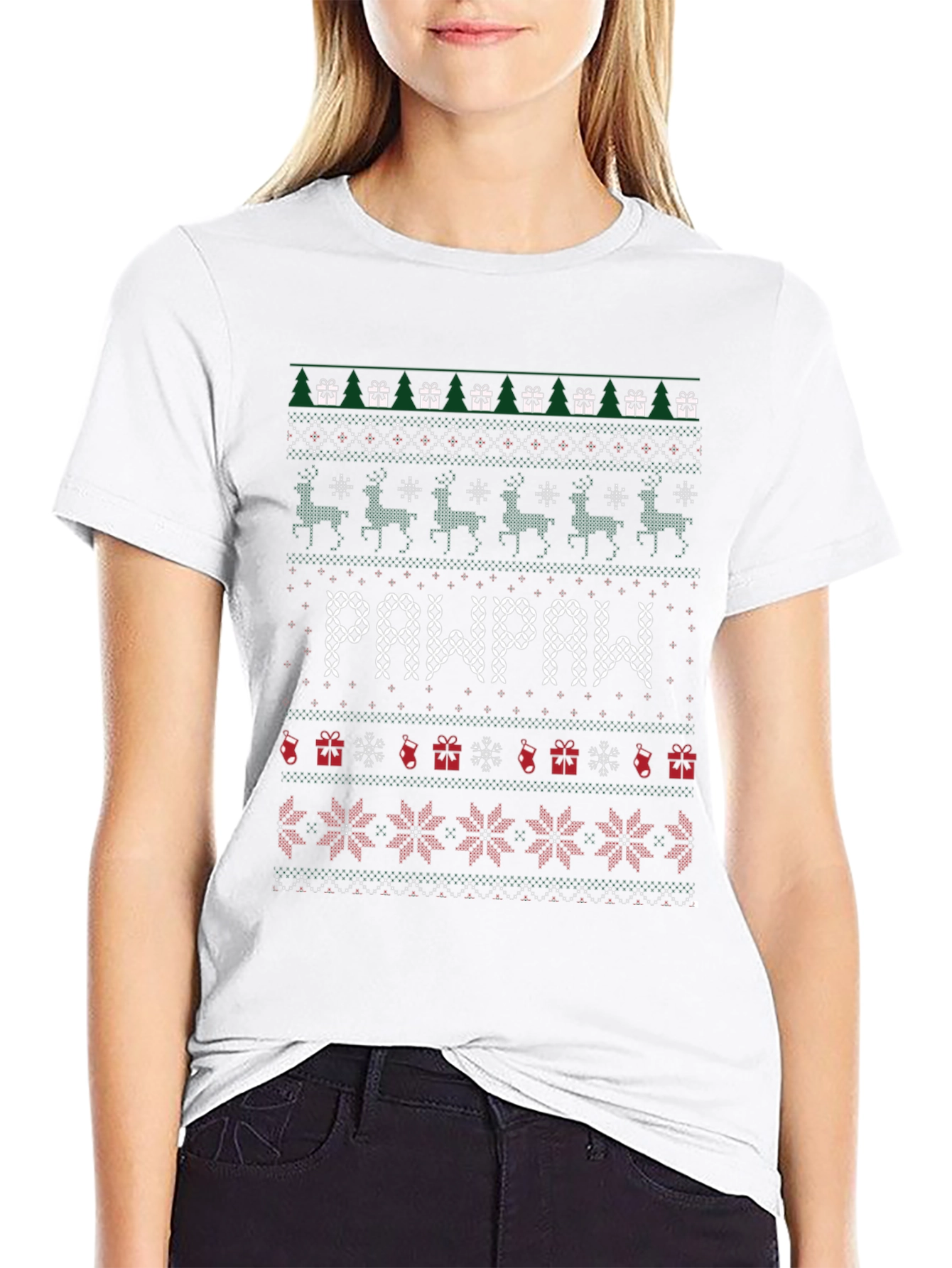 Pawpaw Ugly Christmas Sweater Style T-Shirt