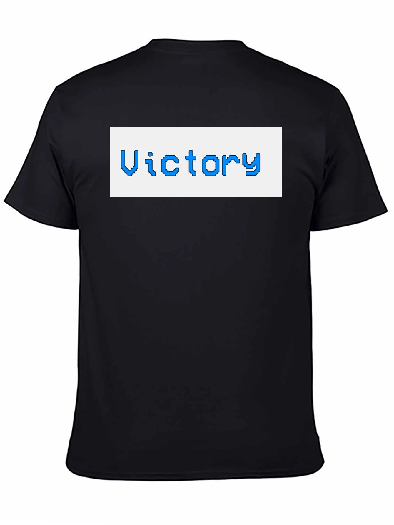 Victory Pixel Art Black T-Shirt