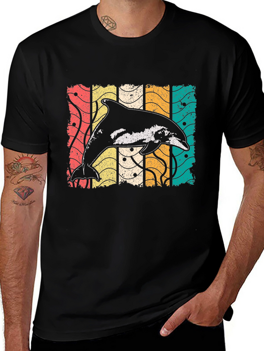 Retro Dolphin T-Shirt - Vintage Orca Whale Graphic Tee