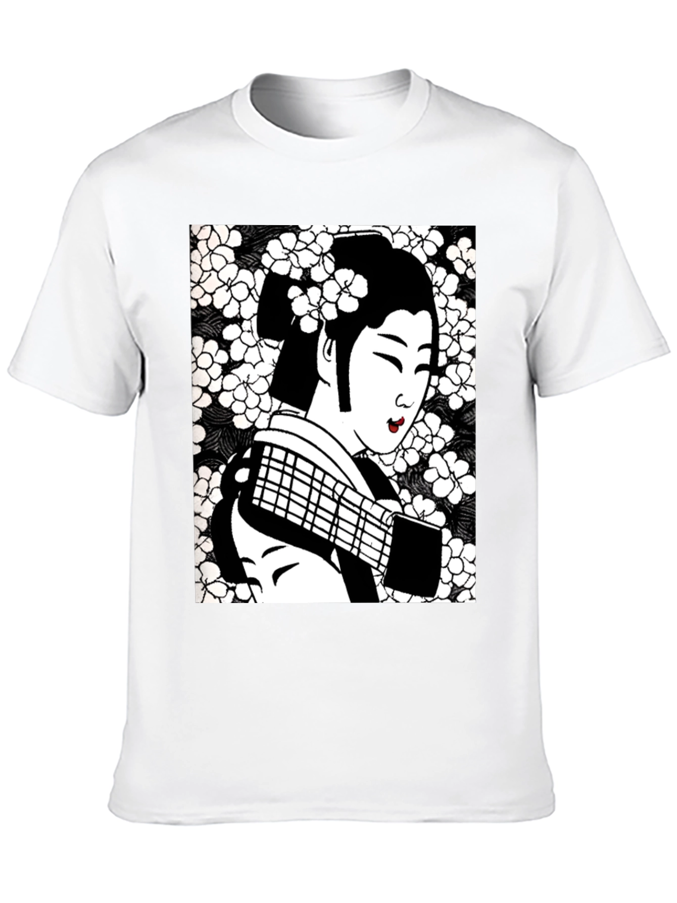 Geisha Graphic Tee - Stylish Black Cotton T-Shirt