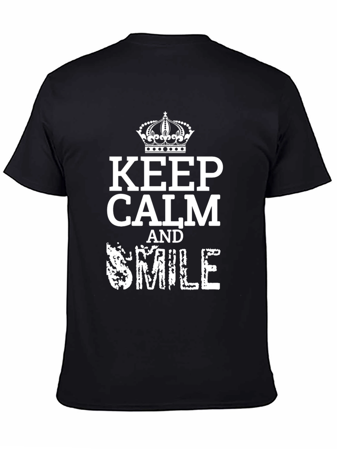 Keep Calm and Smile Black Graphic Tee