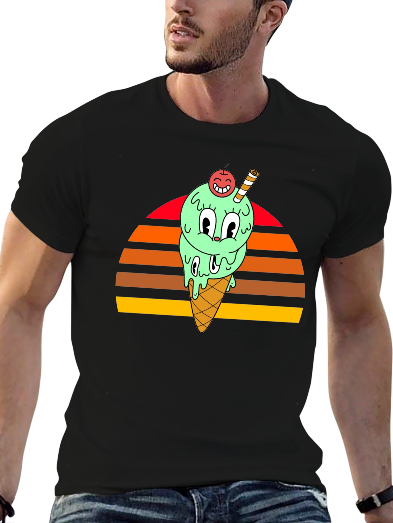 Retro Cartoon Ice Cream T-Shirt