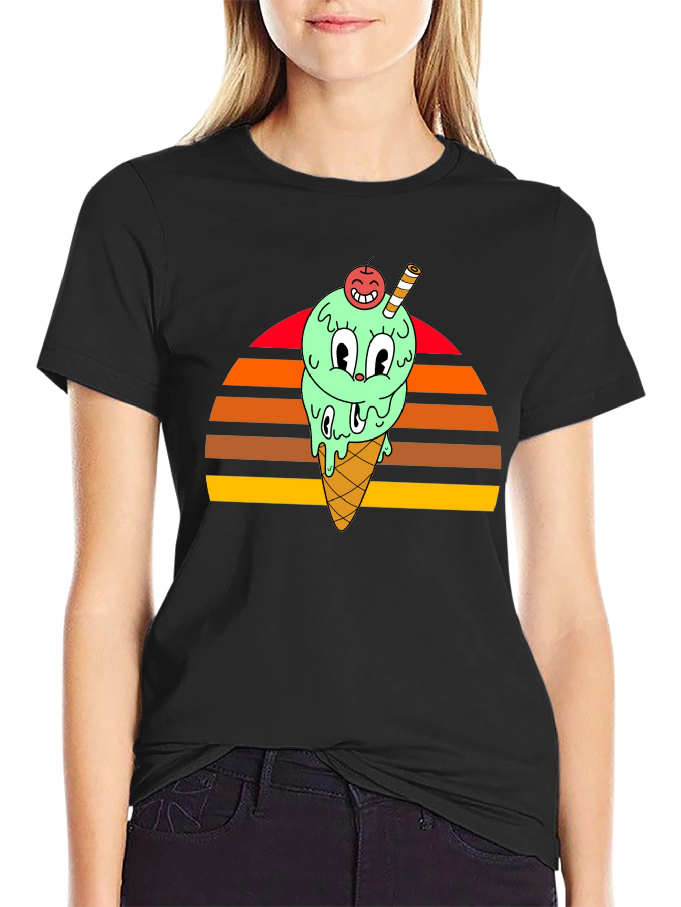 Retro Cartoon Ice Cream T-Shirt