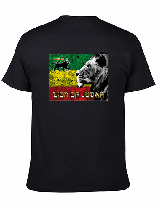 Lion of Judah Graphic Tee - Rasta Colors