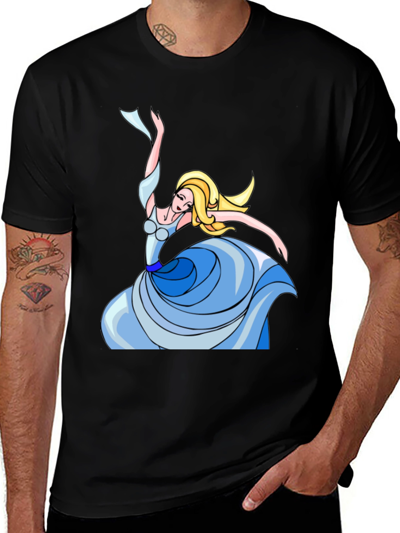 Dancing Queen Graphic Tee - Black Cotton Shirt