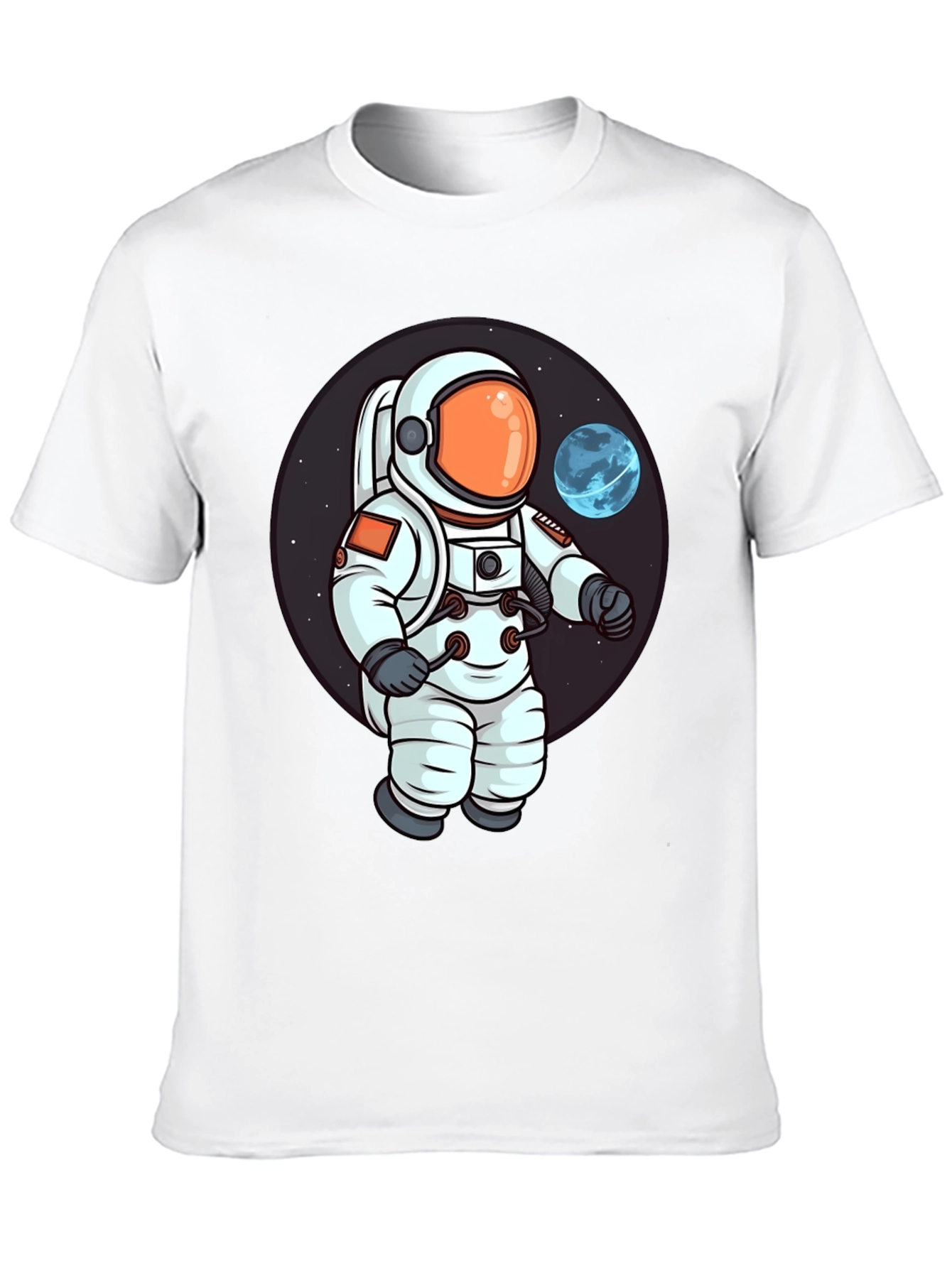 Astronaut Cartoon Graphic Print T-Shirt
