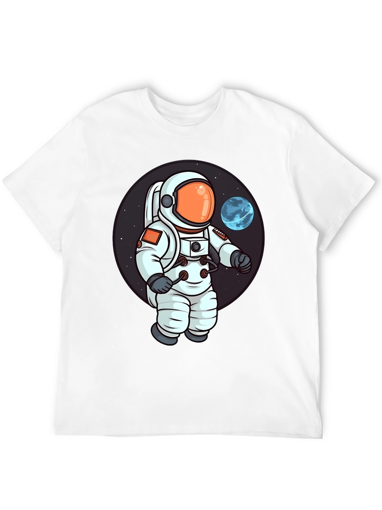 Astronaut Cartoon Graphic Print T-Shirt