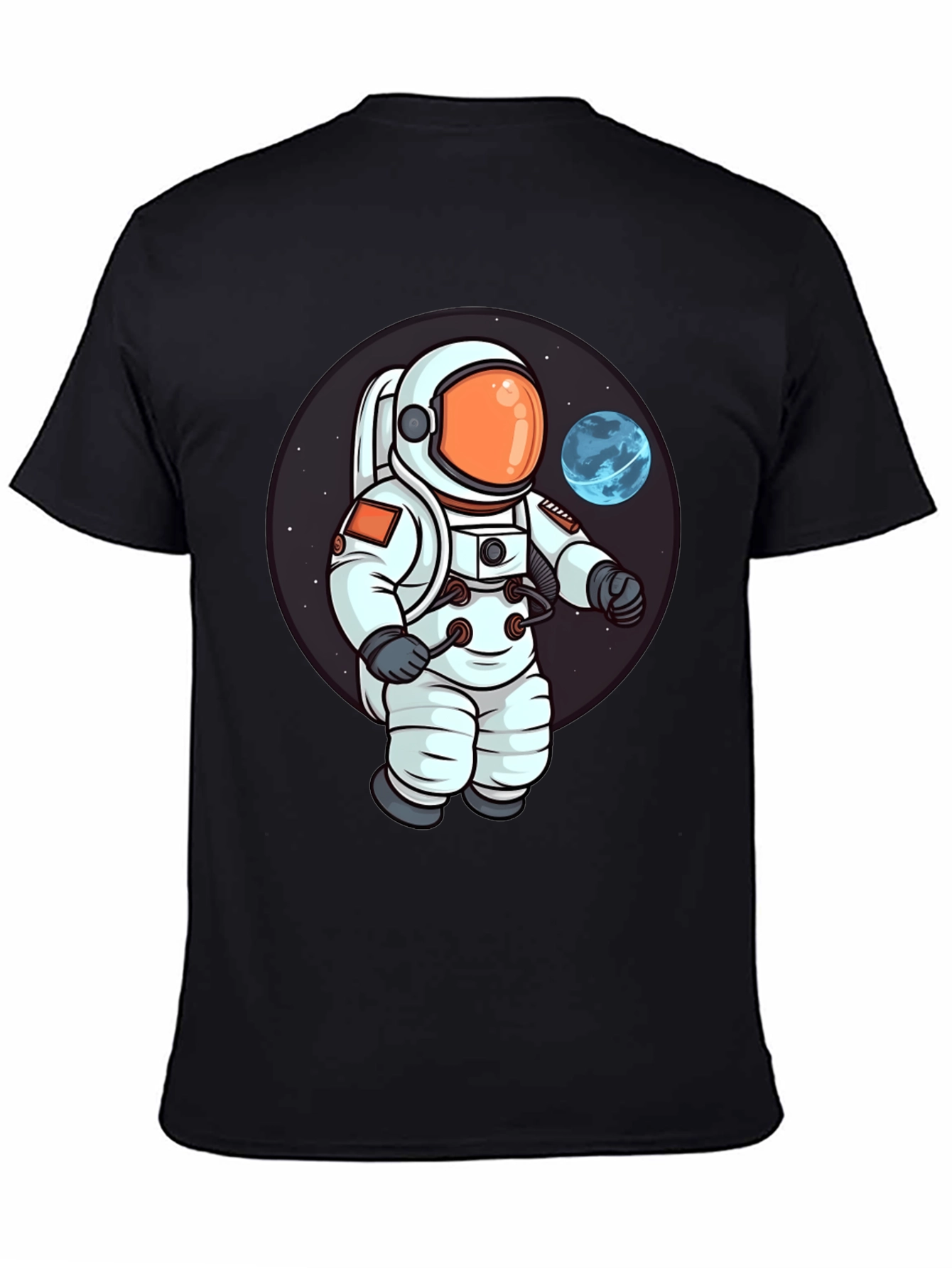 Astronaut Cartoon Graphic Print T-Shirt