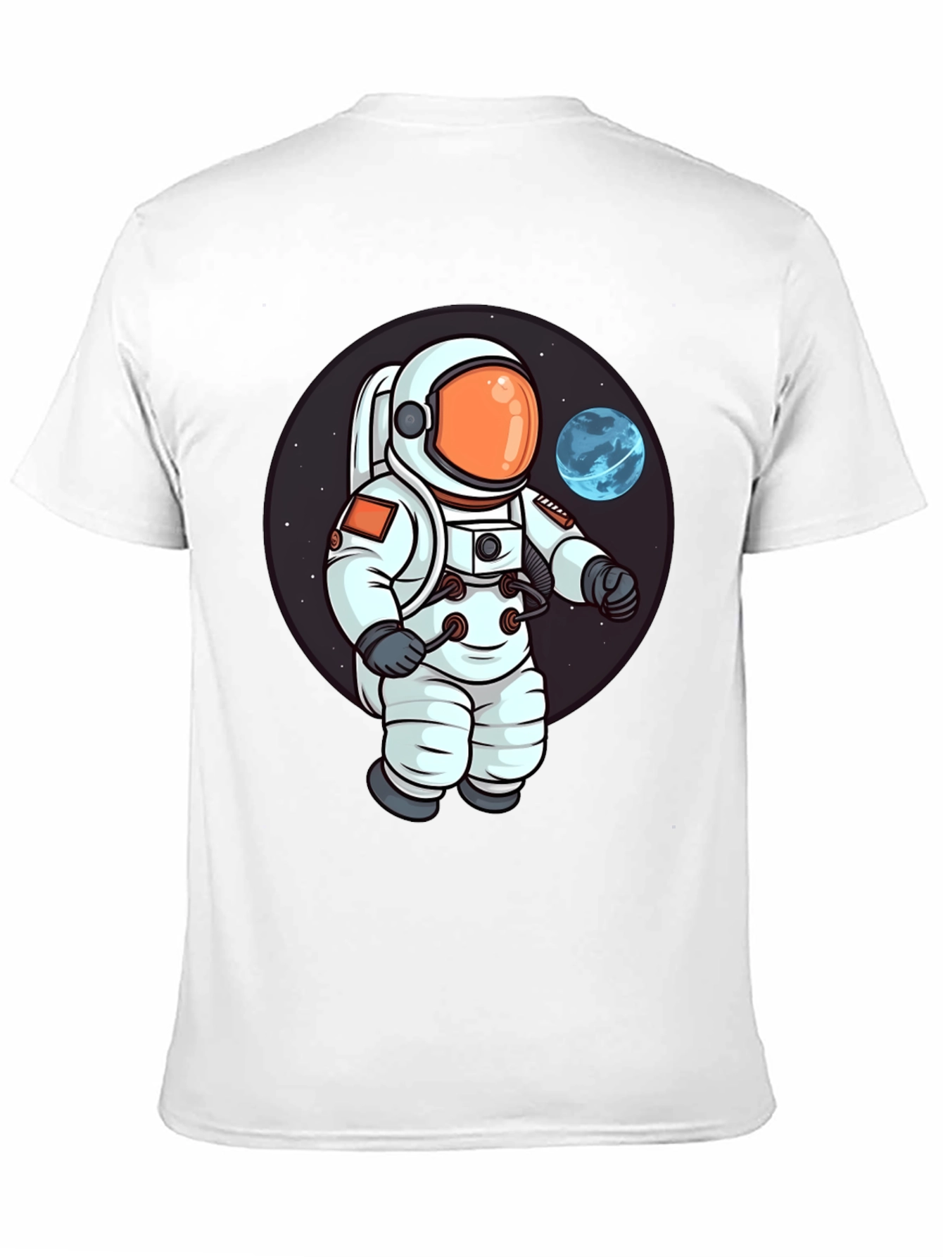 Astronaut Cartoon Graphic Print T-Shirt