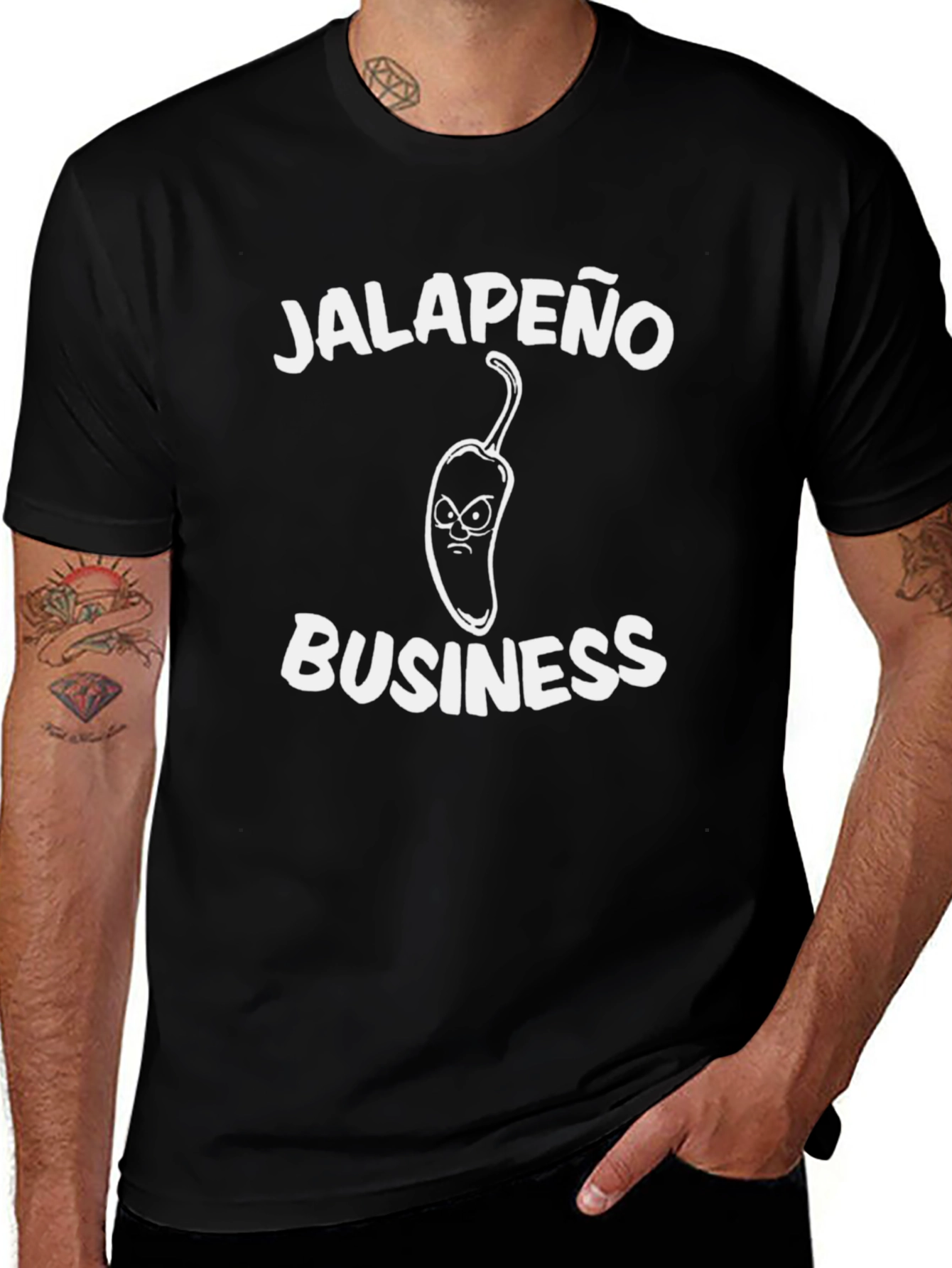 Jalapeño Business Graphic T-Shirt - Black Cotton Tee