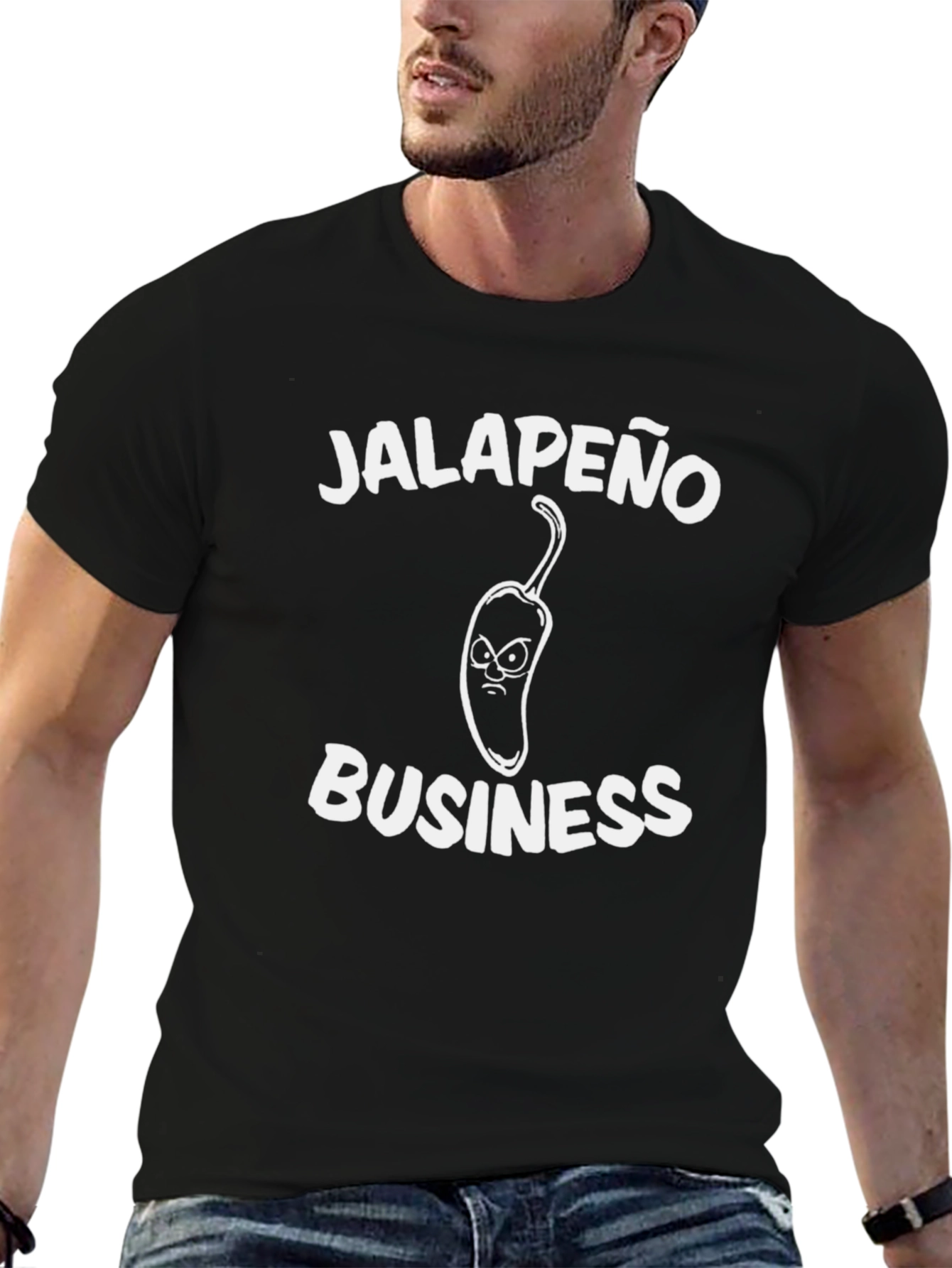 Jalapeño Business Graphic T-Shirt - Black Cotton Tee