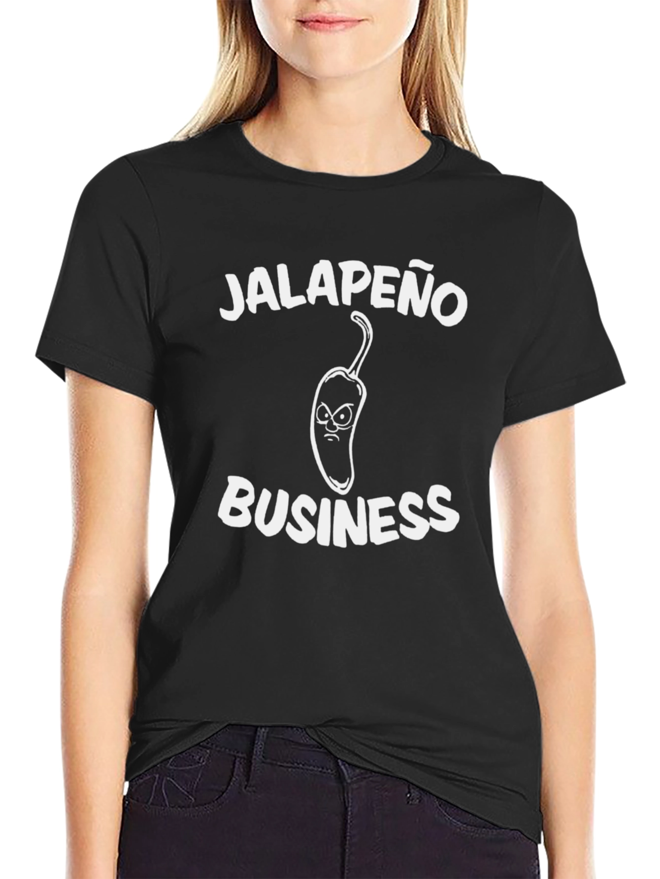 Jalapeño Business Graphic T-Shirt - Black Cotton Tee