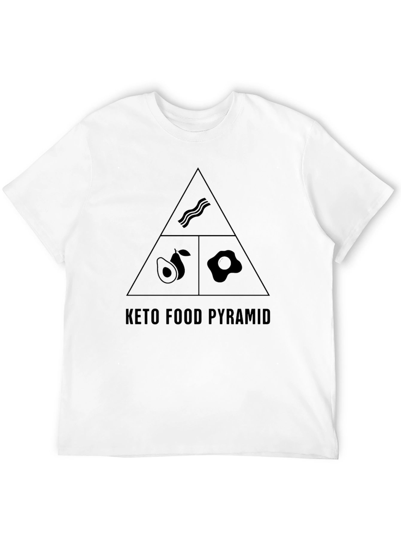 Keto Food Pyramid T-Shirt - Black Graphic Tee