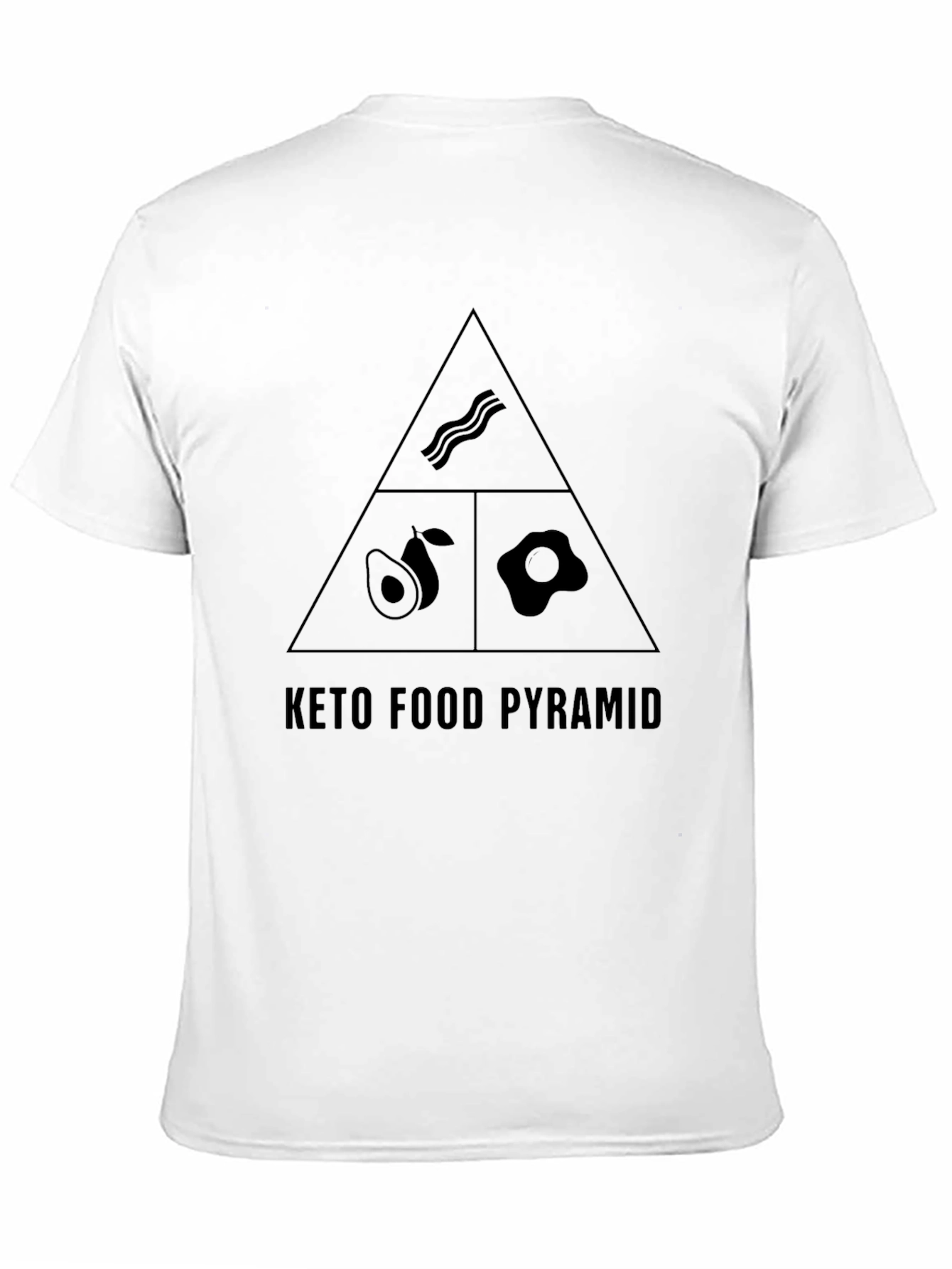 Keto Food Pyramid T-Shirt - Black Graphic Tee