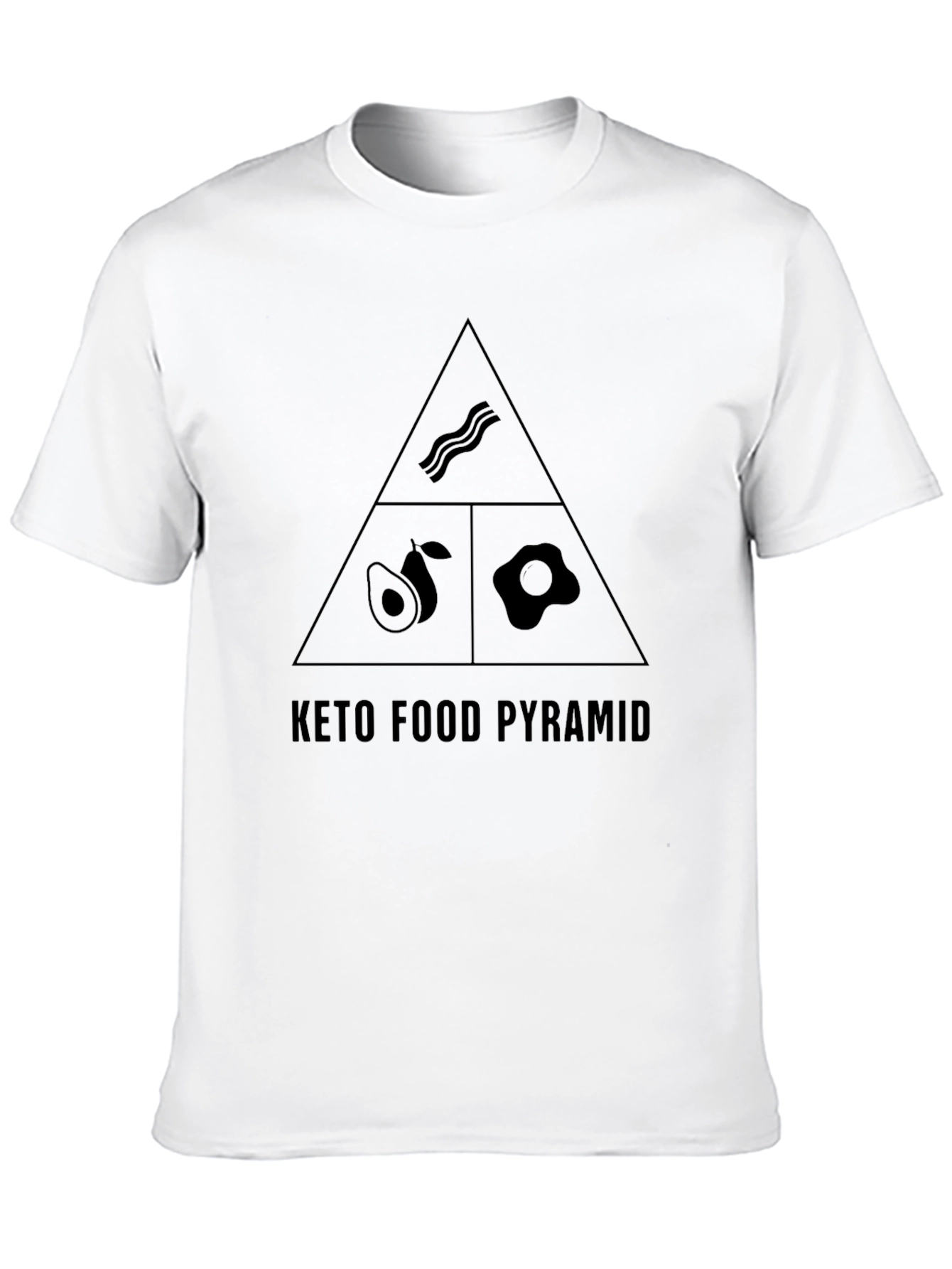Keto Food Pyramid T-Shirt - Black Graphic Tee