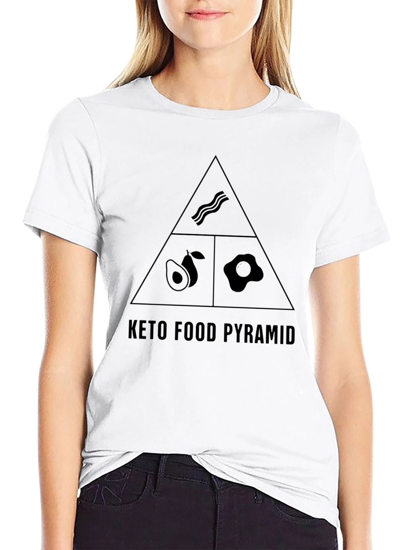 Keto Food Pyramid T-Shirt - Black Graphic Tee