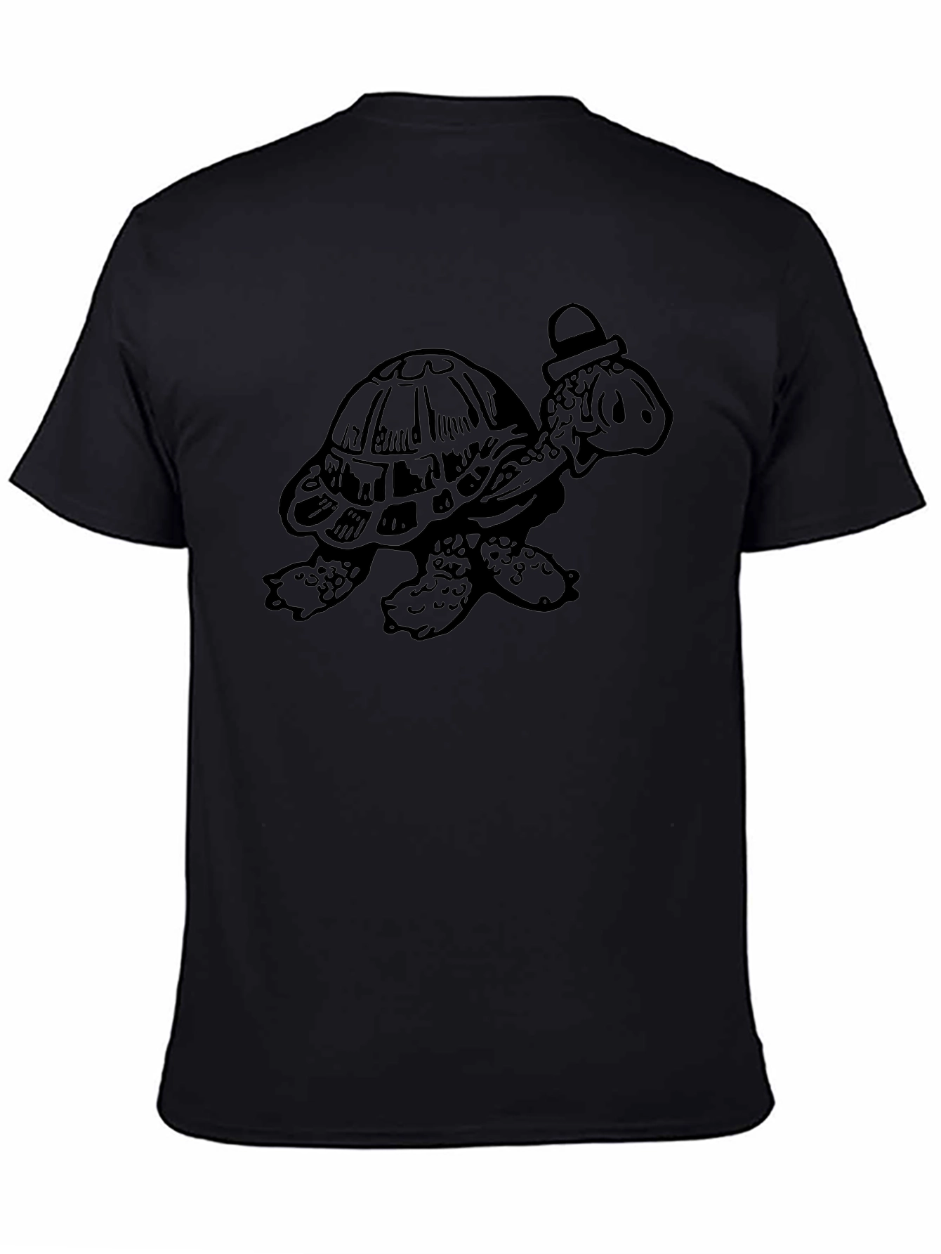 Cartoon Turtle Black T-Shirt