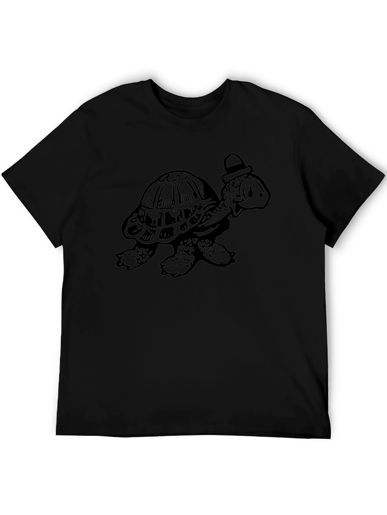 Cartoon Turtle Black T-Shirt